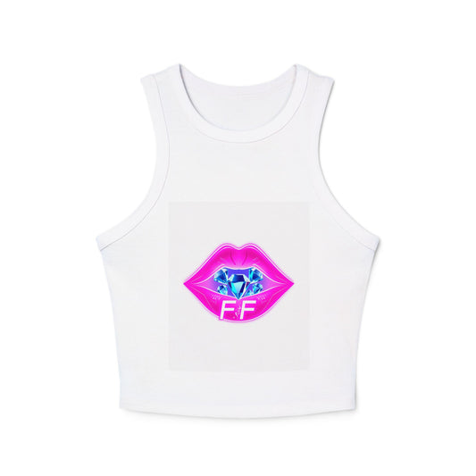 Fabulous Kiss Graphic Tank, Women's Trendy Crop Top, Unique Summer Apparel, Party Outfit, Gift for Fashion Lovers