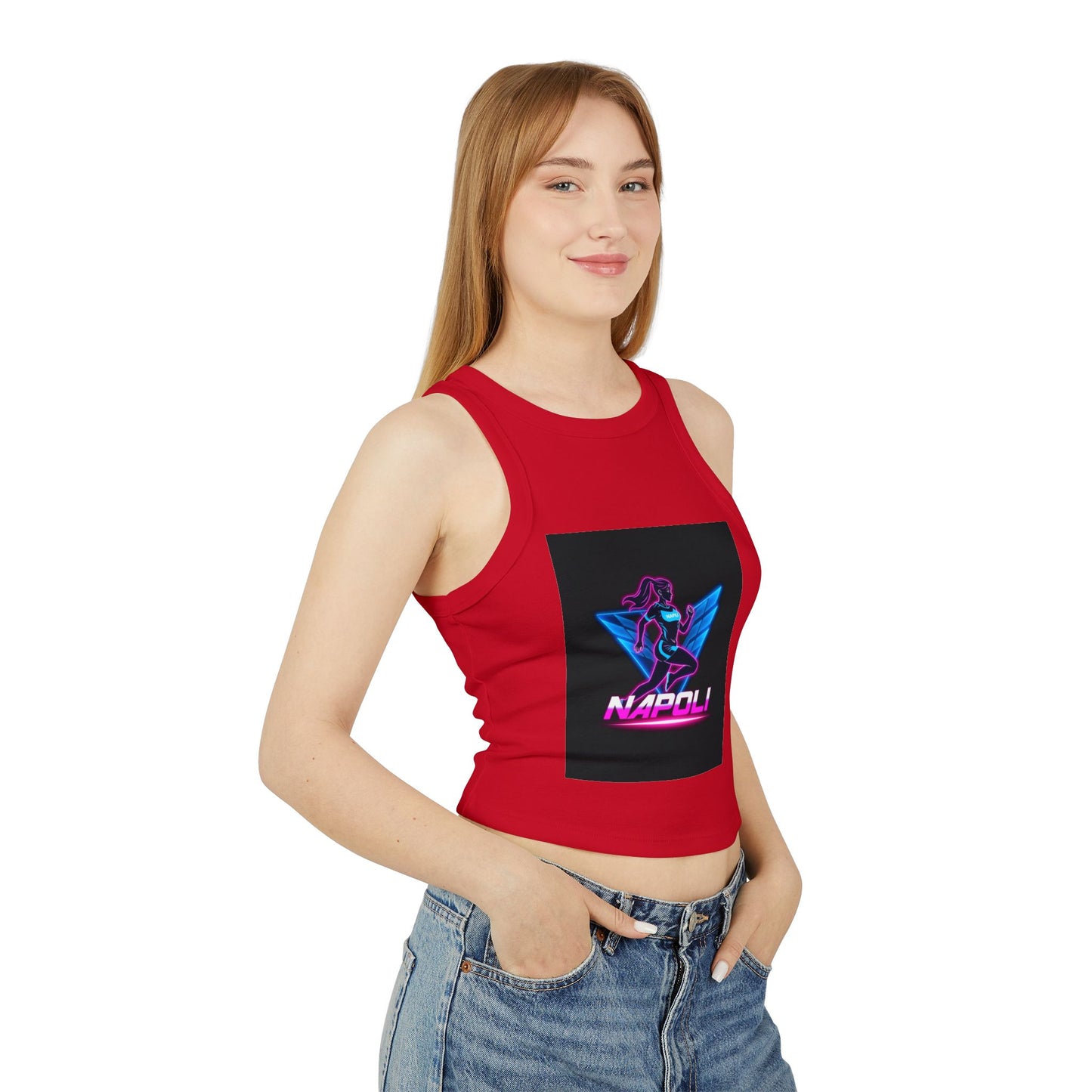 Vintage Napoli Racer Tank Top for Women, Trendy Summer Top, Athletic Wear, Casual Beach Outfit, Retro Graphic Competitive Apparel