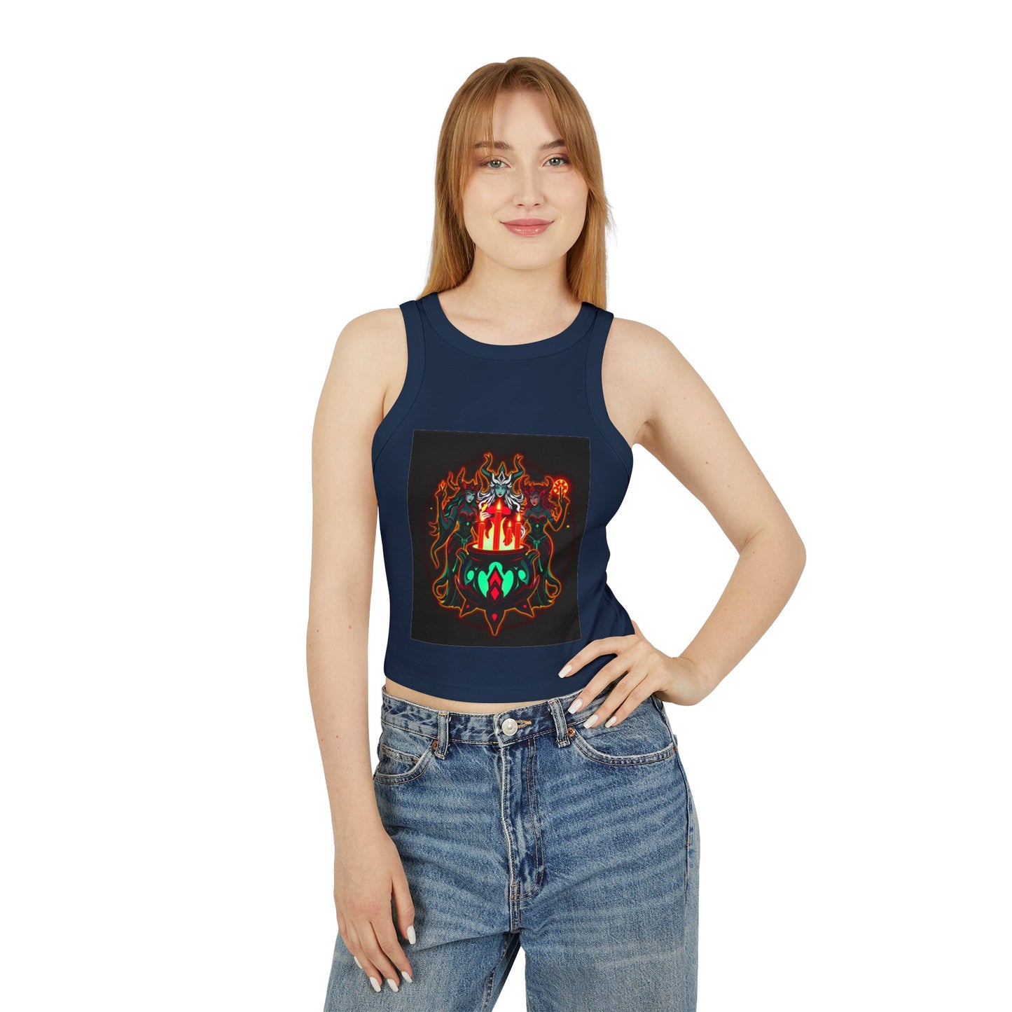 Flame Goddess Tank — Women's Racerback Crop Tank Top