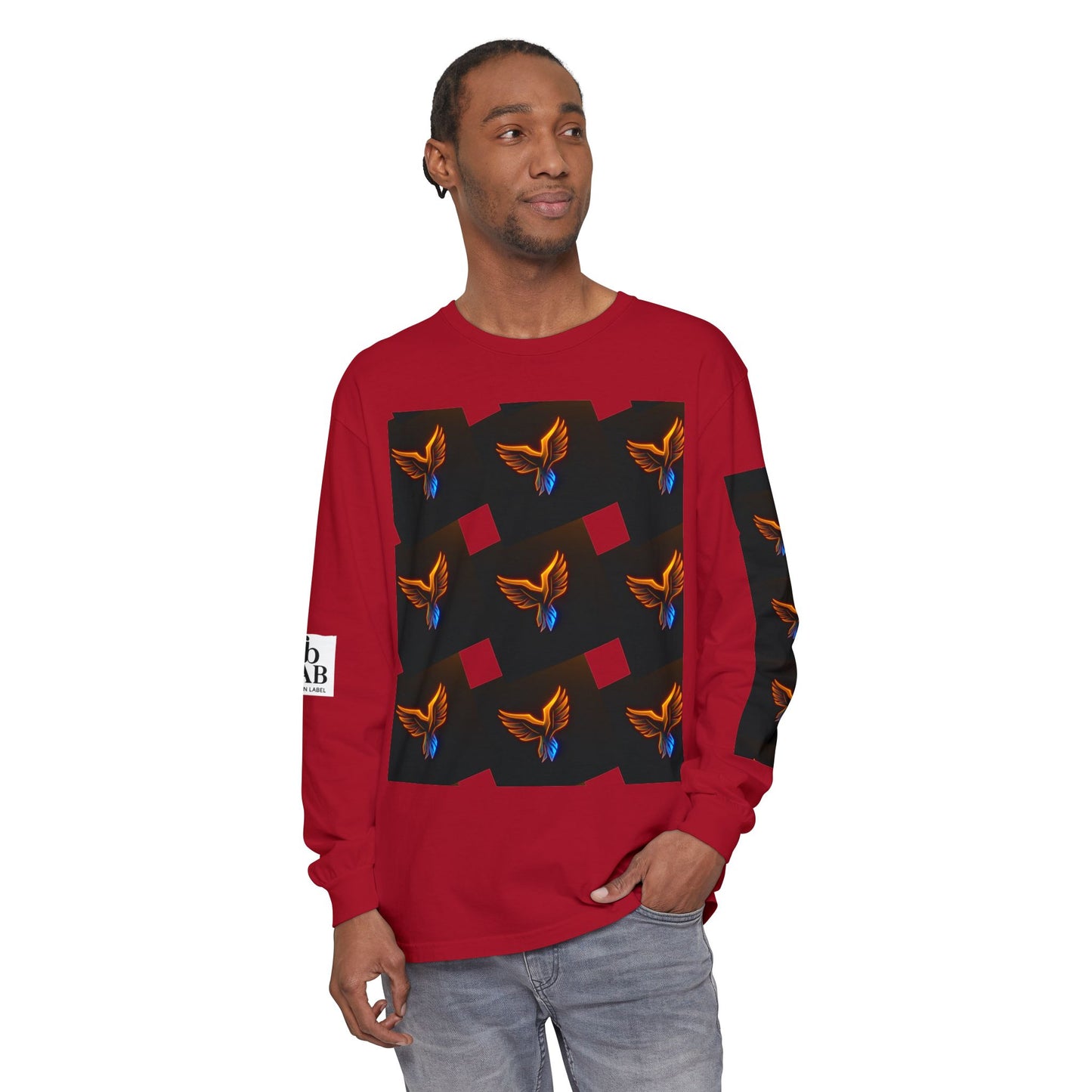 Vibrant Long Sleeve T-Shirt with Phoenix Design - Casual Wear for Bird Lovers, Gifts, Unique Fashion, Everyday Style, Unisex Apparel