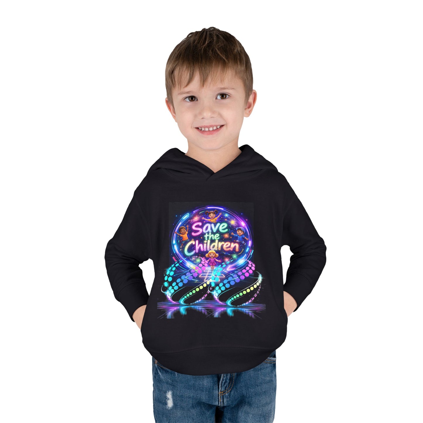 Save the Children Toddler Hoodie — Colorful Neon FBF Charity Pullover