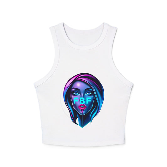 Futuristic Chic Racer Tank Top | Stylish Sleeveless Top for Summer | Perfect for Festivals, Parties, Casual Wear, Gifts