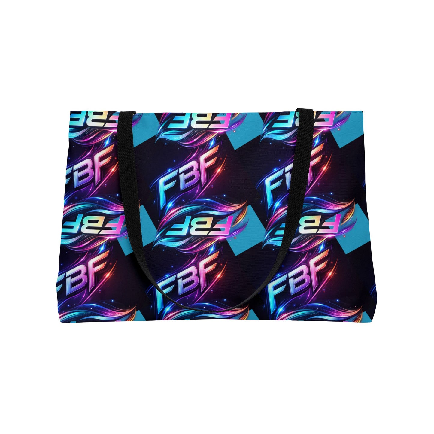 Weekender Tote Bag — Neon FBF Logo Pattern Travel Beach Tote