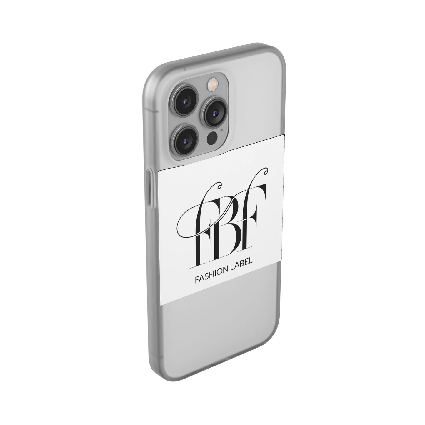 Chic Flexi Phone Case with Fashion Label Design