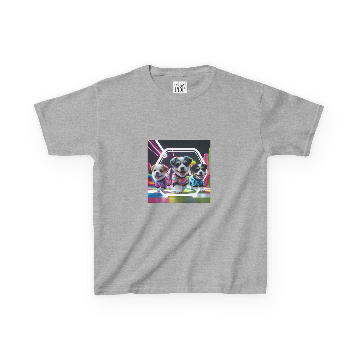 Colorful Dog-Themed Kids Tee - 'Unity Fun' Design