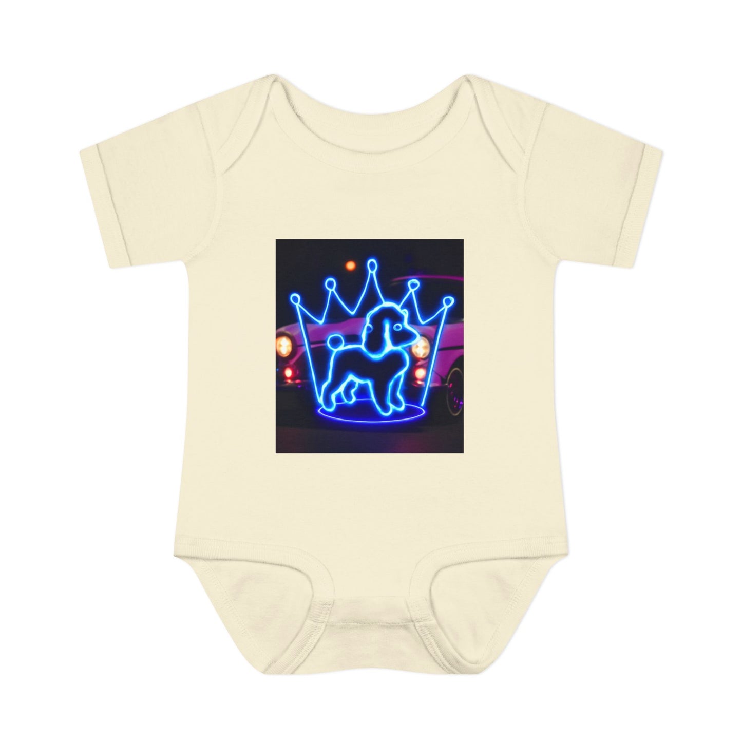 Neon Dog Crown Baby Bodysuit, Cute Infant Outfit, Baby Shower Gift, Newborn Clothes, Pet Lover Apparel, Birthday Gift for Baby