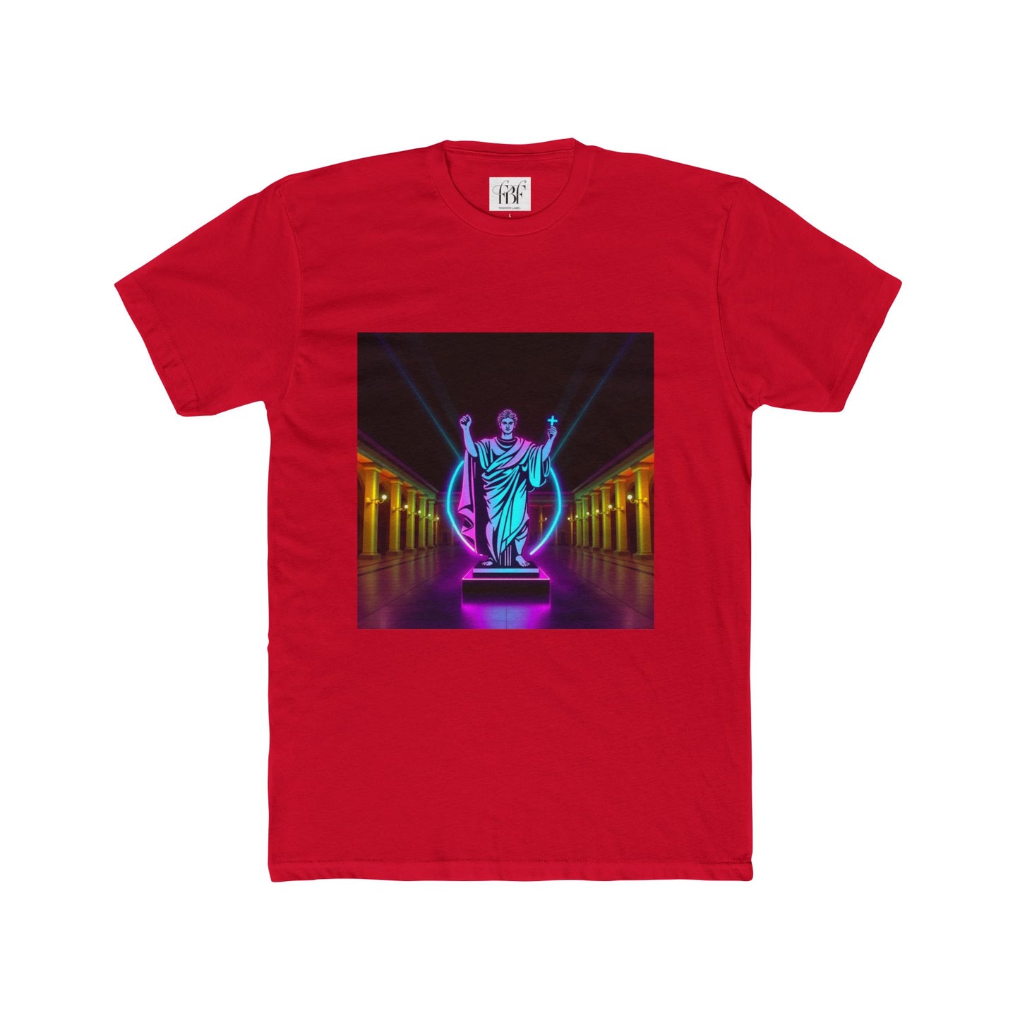 Neon Roman Statue T‑Shirt — Retro Futuristic Vaporwave Tee