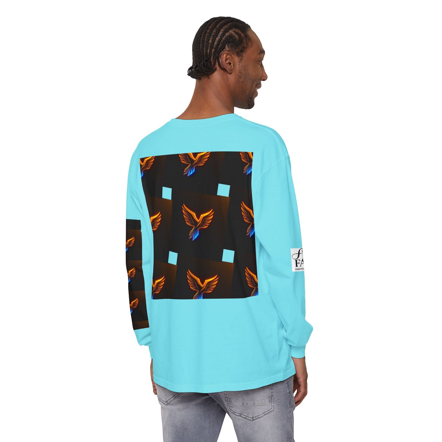Vibrant Long Sleeve T-Shirt with Phoenix Design - Casual Wear for Bird Lovers, Gifts, Unique Fashion, Everyday Style, Unisex Apparel