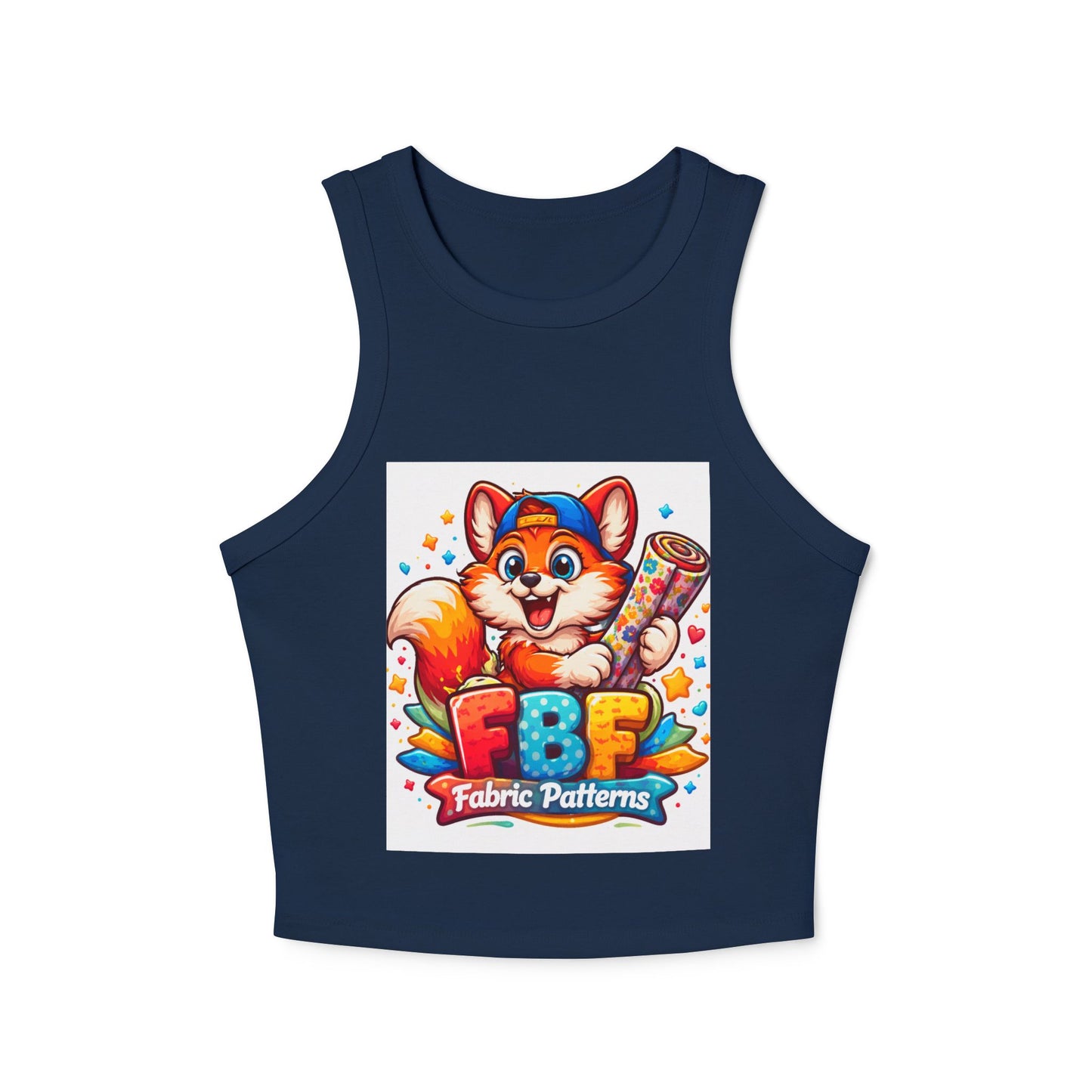 Fox Fabric Designer Tank — “Faith By Fall” Cute Cartoon Fox Racerback Tank Top