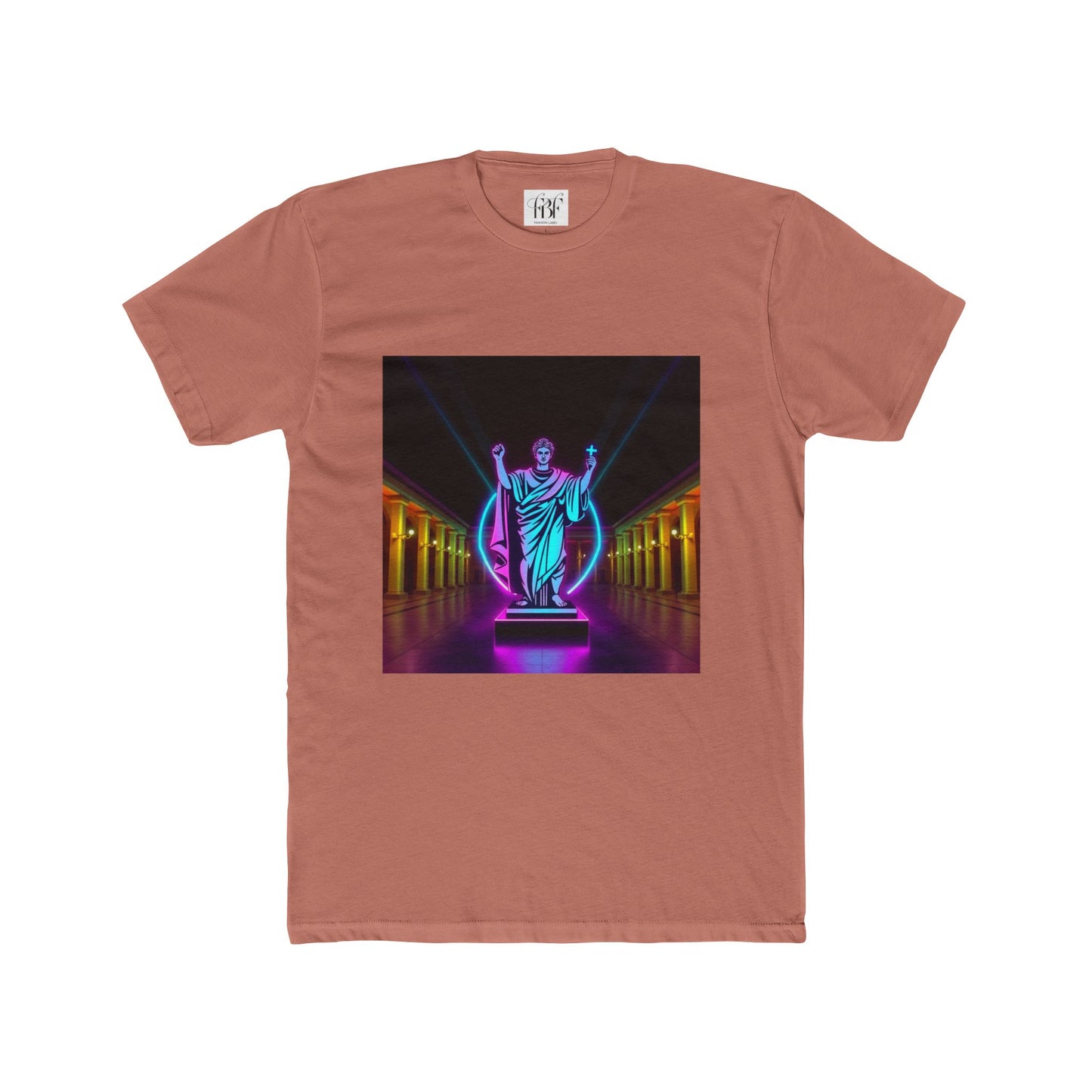 Neon Roman Statue T‑Shirt — Retro Futuristic Vaporwave Tee