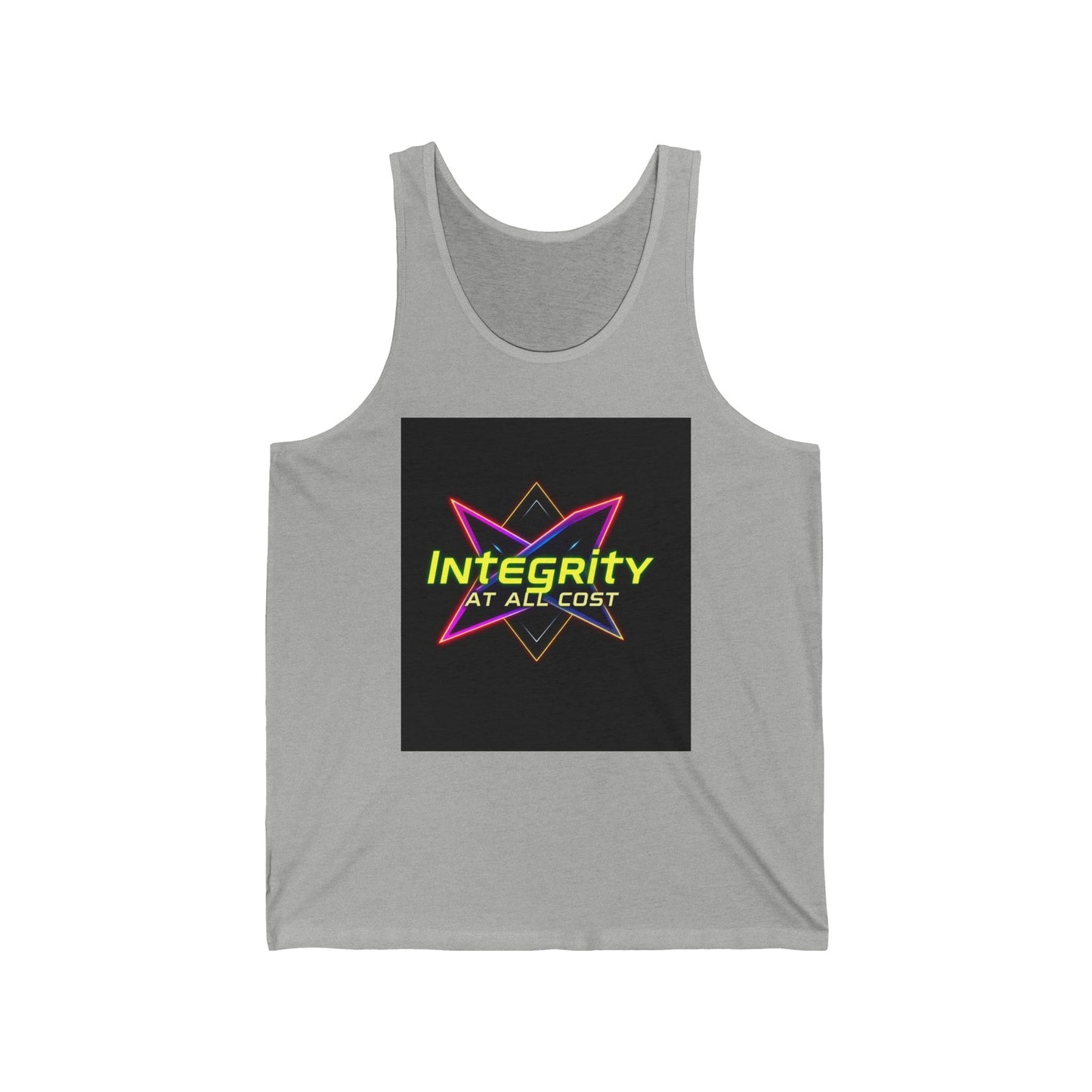 Neon Graphic Tank Top, Inspiring Workout Apparel, Unisex Jersey Tank, Perfect Summer Wear, Motivational Fitness Gift, Integrity Honor [...]