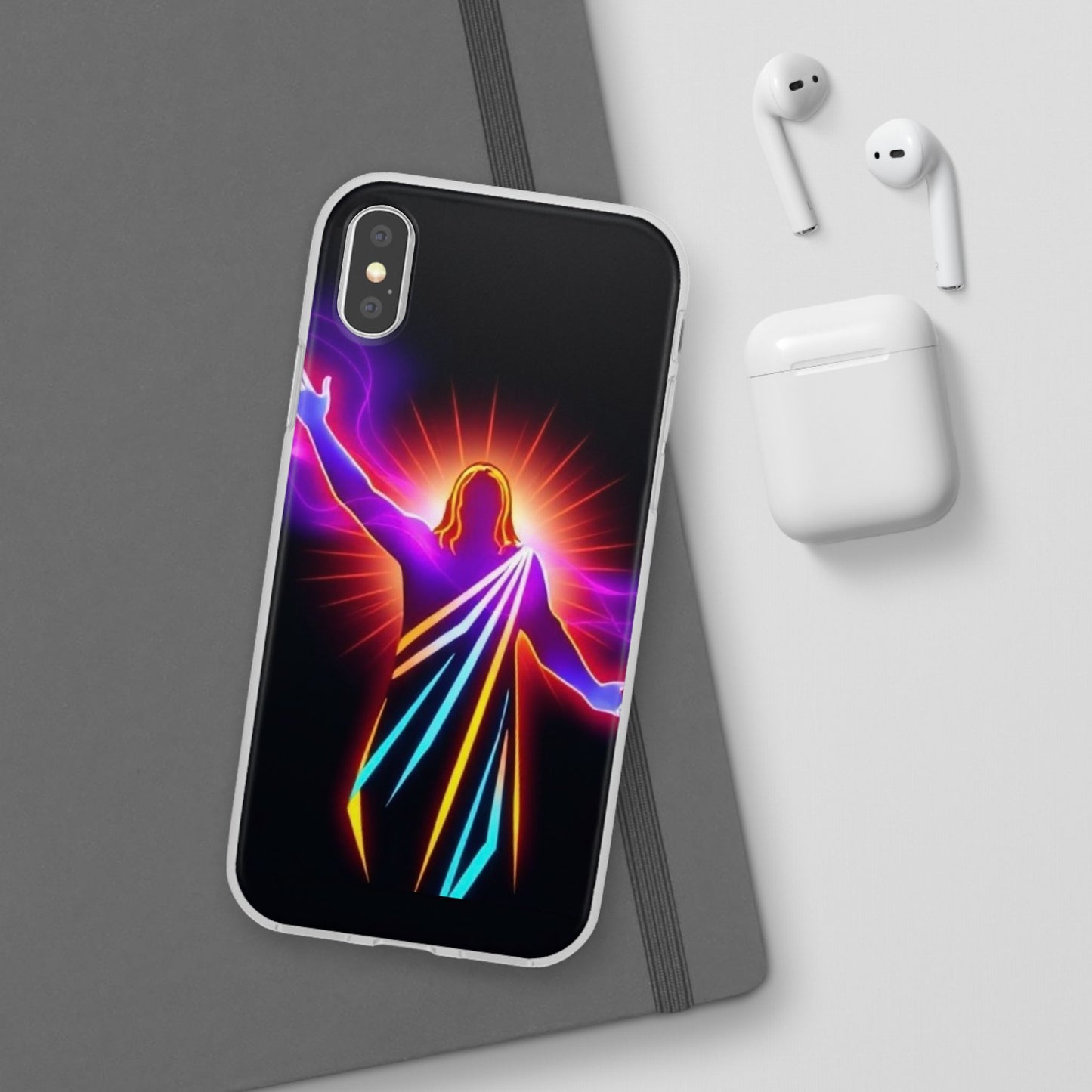 Inspirational Jesus Flexi Case - Colorful Phone Cover for Spiritual Connection