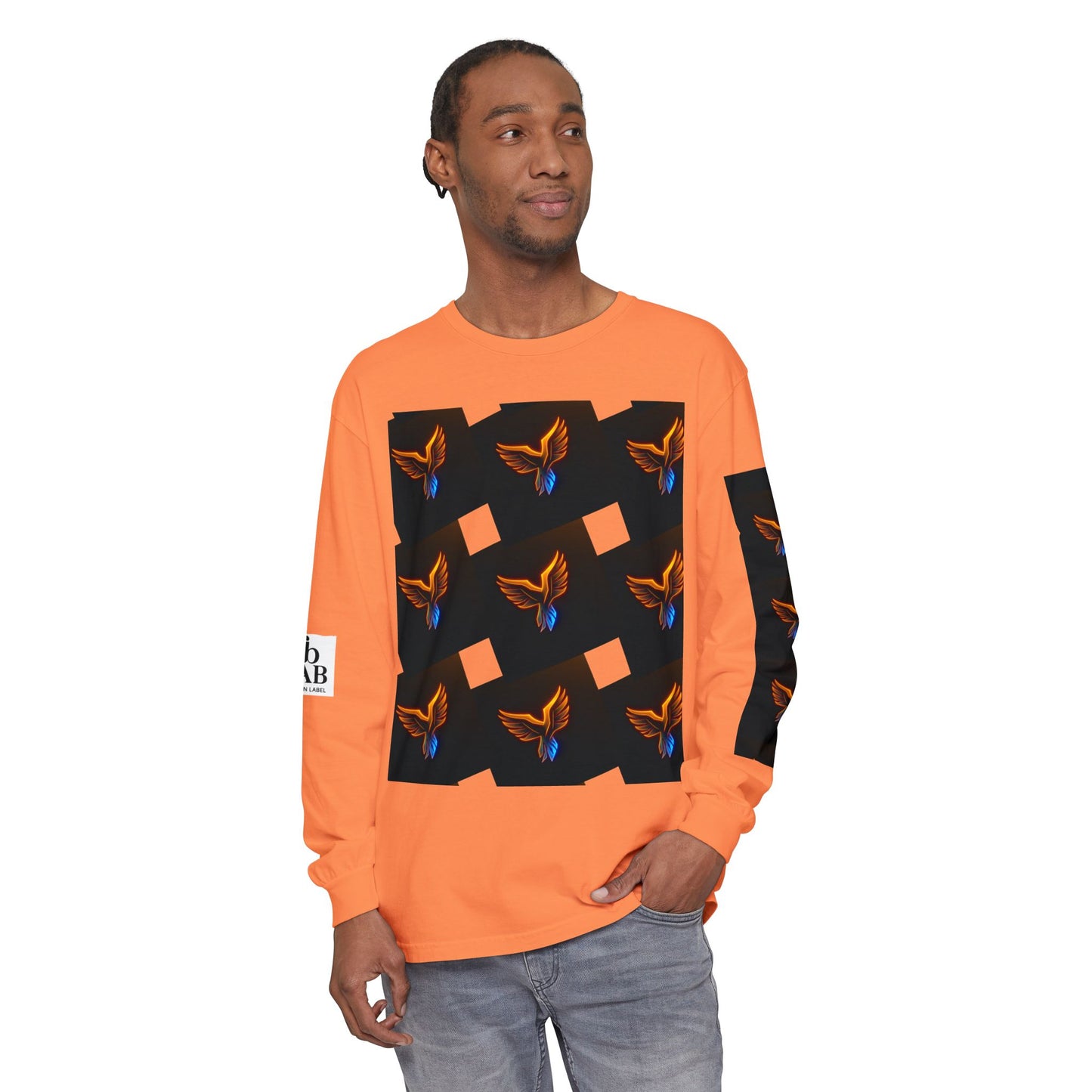Vibrant Long Sleeve T-Shirt with Phoenix Design - Casual Wear for Bird Lovers, Gifts, Unique Fashion, Everyday Style, Unisex Apparel