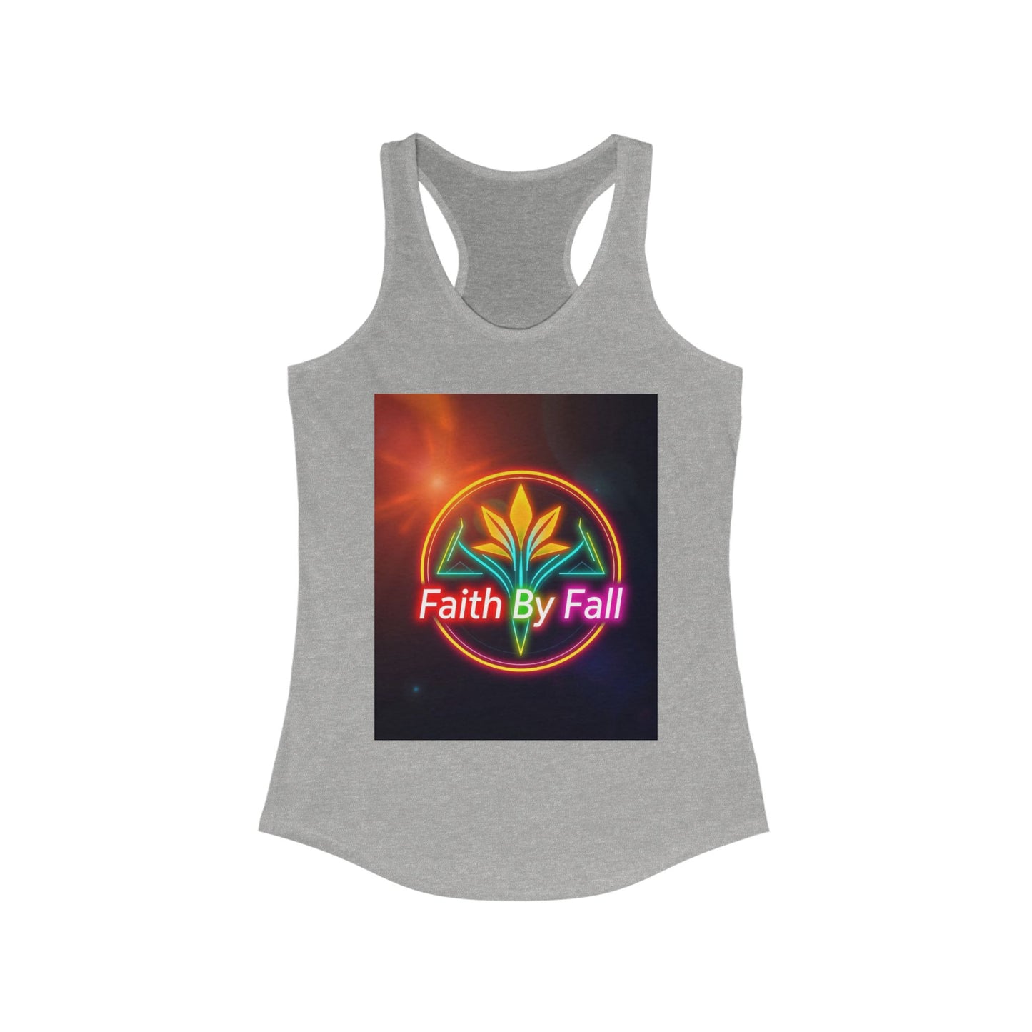 Faith By Fall Racerback Tank, Inspirational Workout Top, Summer Sportswear, Gifts for Her, Motivational Fitness Apparel
