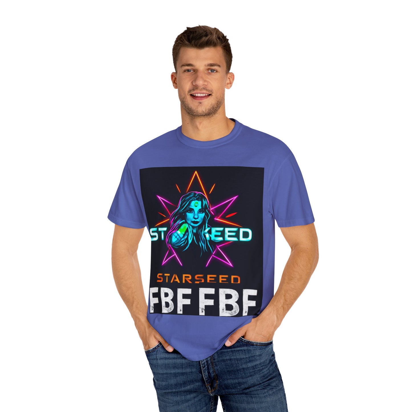 Neon Graphic T-Shirt - Starseed FBF Tee, Unisex Fashion, Cool Gift, Festival Wear, Retro Style, Casual Streetwear