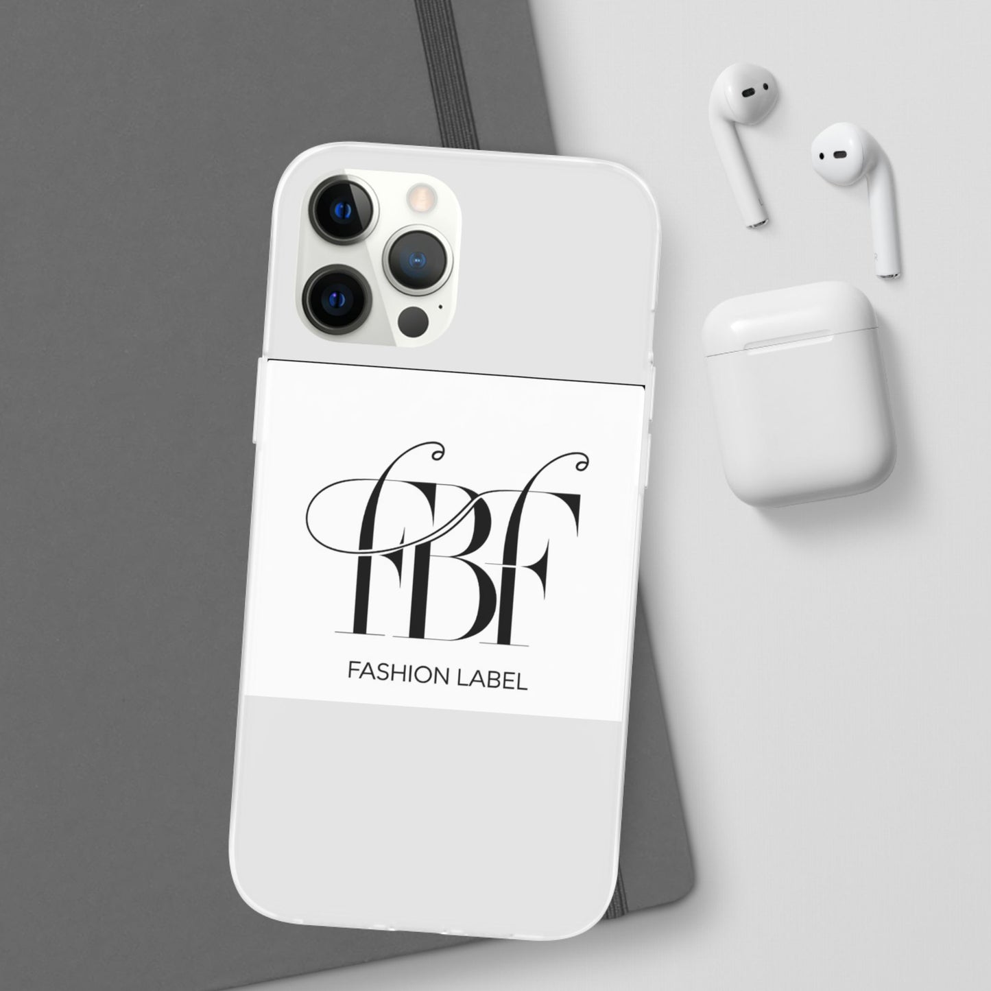 Chic Flexi Phone Case with Fashion Label Design