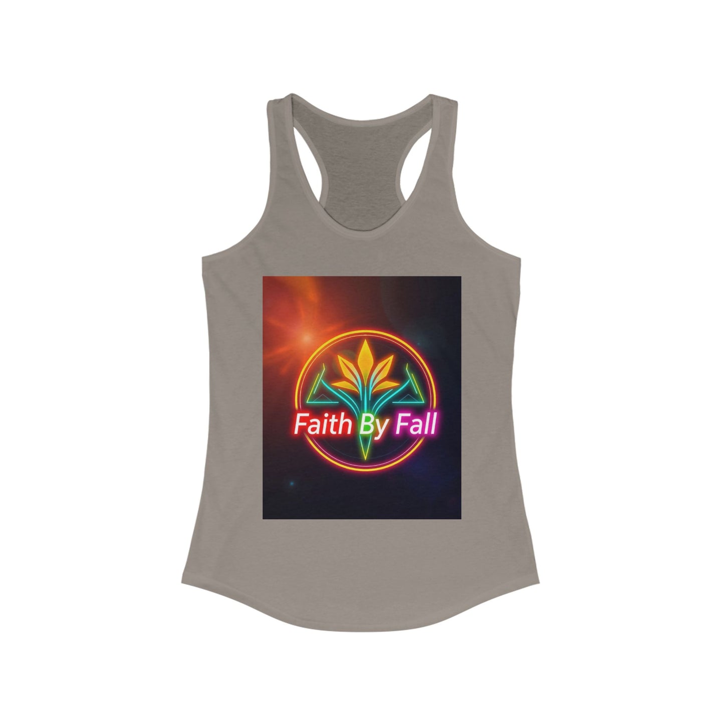 Faith By Fall Racerback Tank, Inspirational Workout Top, Summer Sportswear, Gifts for Her, Motivational Fitness Apparel