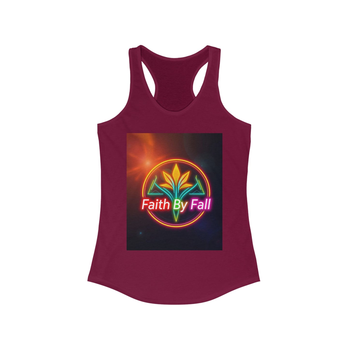 Faith By Fall Racerback Tank, Inspirational Workout Top, Summer Sportswear, Gifts for Her, Motivational Fitness Apparel