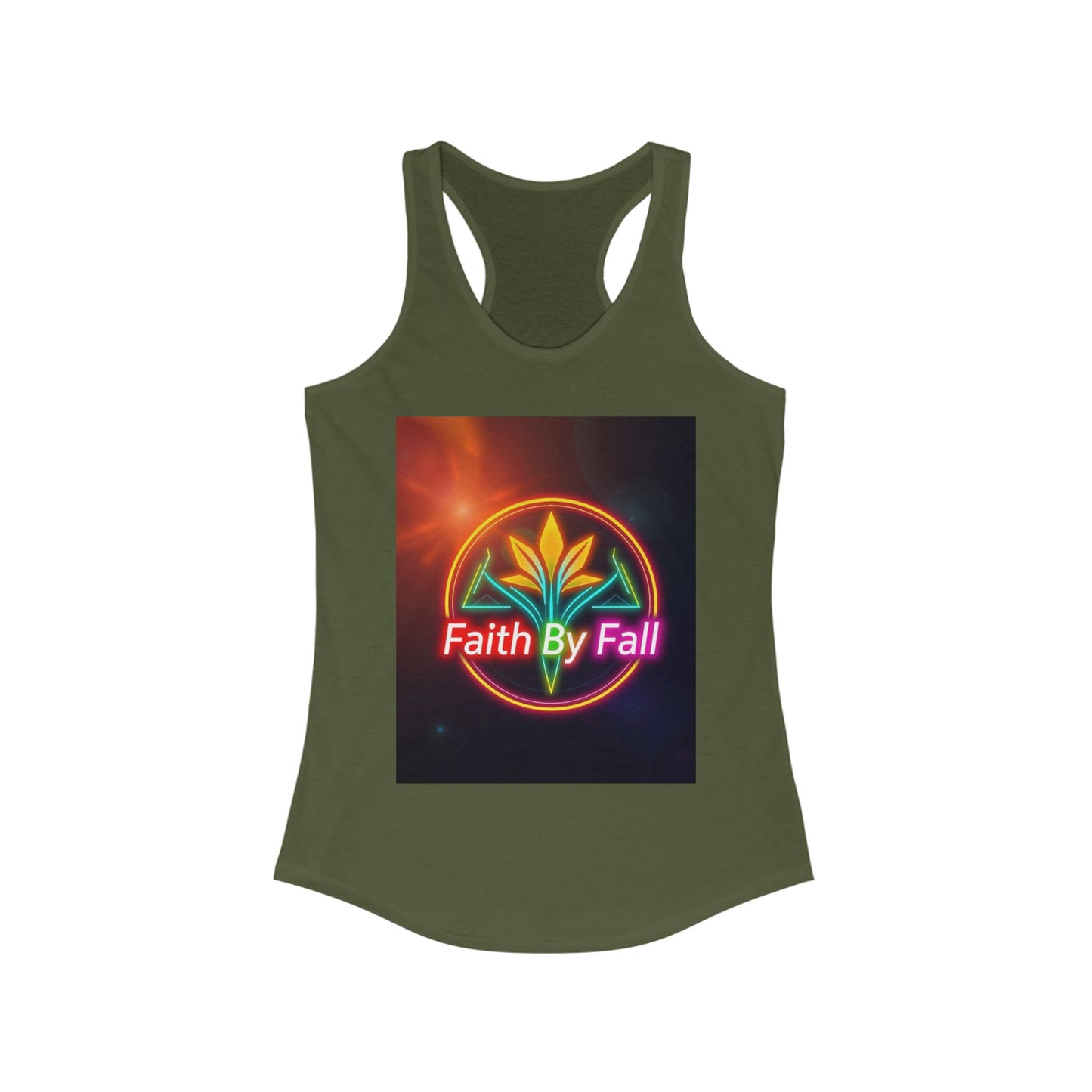 Faith By Fall Racerback Tank, Inspirational Workout Top, Summer Sportswear, Gifts for Her, Motivational Fitness Apparel