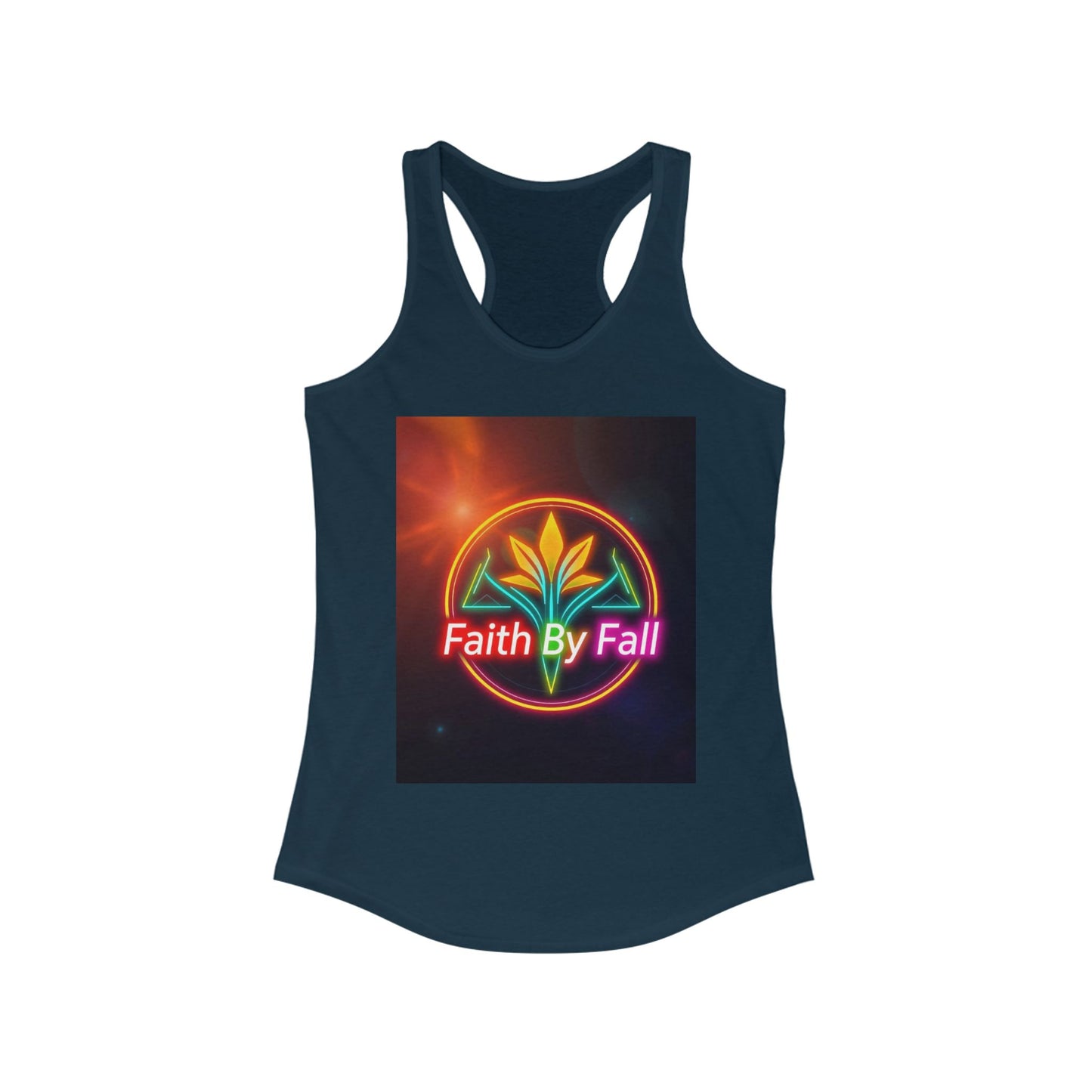 Faith By Fall Racerback Tank, Inspirational Workout Top, Summer Sportswear, Gifts for Her, Motivational Fitness Apparel