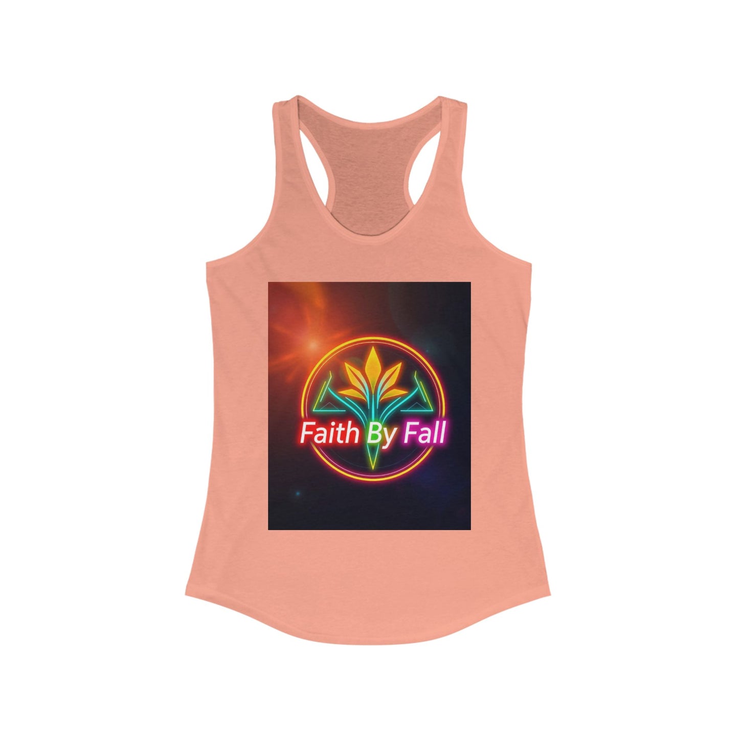 Faith By Fall Racerback Tank, Inspirational Workout Top, Summer Sportswear, Gifts for Her, Motivational Fitness Apparel