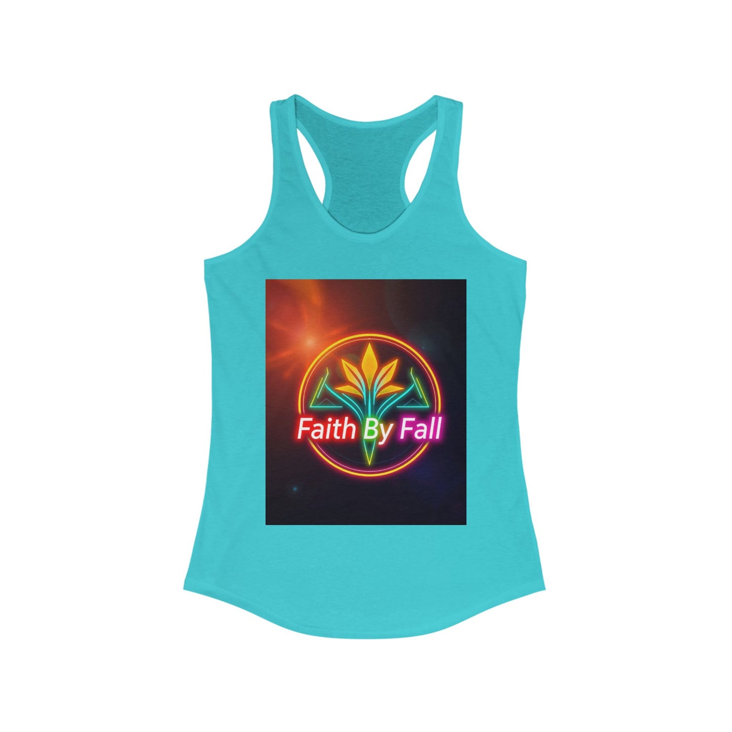 Faith By Fall Racerback Tank, Inspirational Workout Top, Summer Sportswear, Gifts for Her, Motivational Fitness Apparel