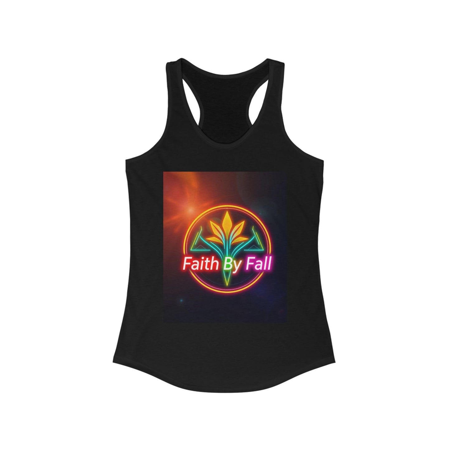 Faith By Fall Racerback Tank, Inspirational Workout Top, Summer Sportswear, Gifts for Her, Motivational Fitness Apparel