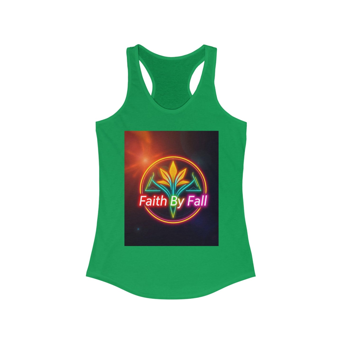 Faith By Fall Racerback Tank, Inspirational Workout Top, Summer Sportswear, Gifts for Her, Motivational Fitness Apparel