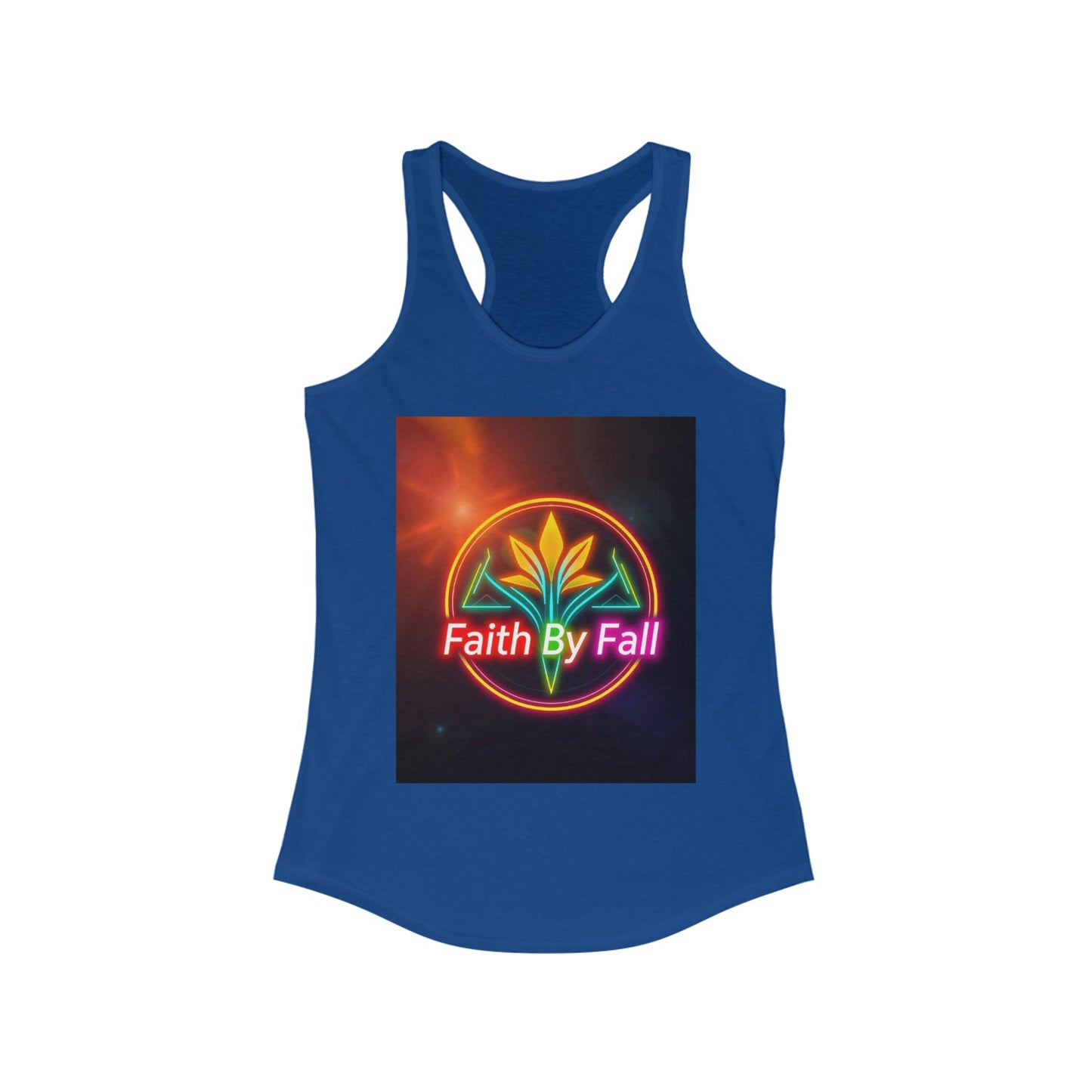 Faith By Fall Racerback Tank, Inspirational Workout Top, Summer Sportswear, Gifts for Her, Motivational Fitness Apparel
