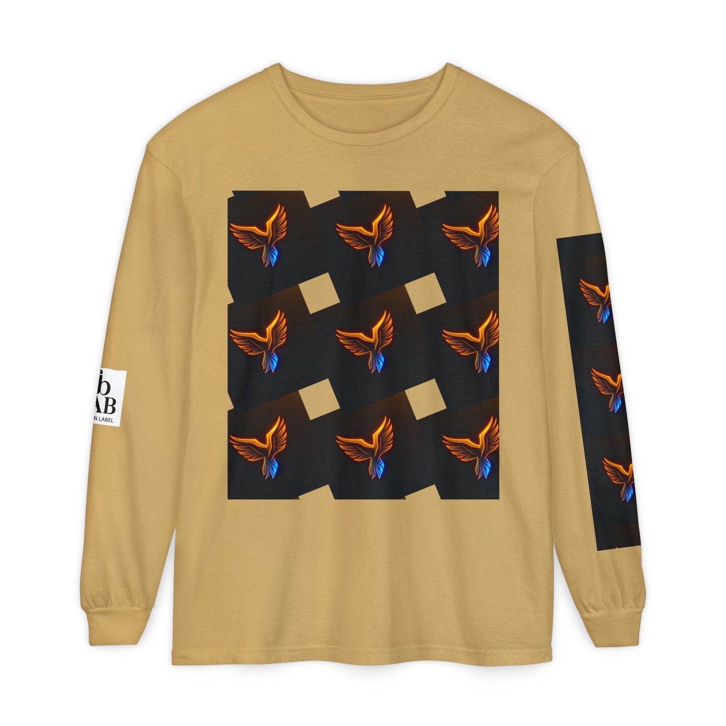 Vibrant Long Sleeve T-Shirt with Phoenix Design - Casual Wear for Bird Lovers, Gifts, Unique Fashion, Everyday Style, Unisex Apparel