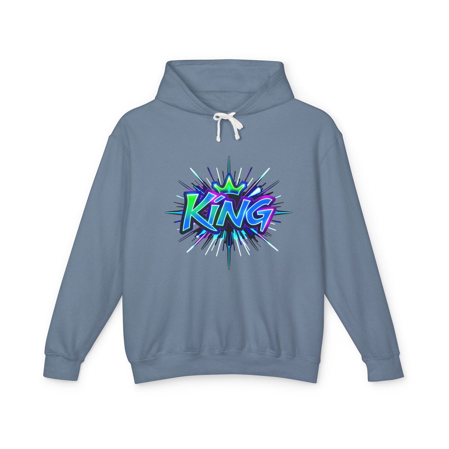 Colorful King Hoodie for Trendy Casual Wear, Unisex Lightweight Sweatshirt for Men & Women, Perfect Gift for Birthdays, Hip Hop Vibes, [...]
