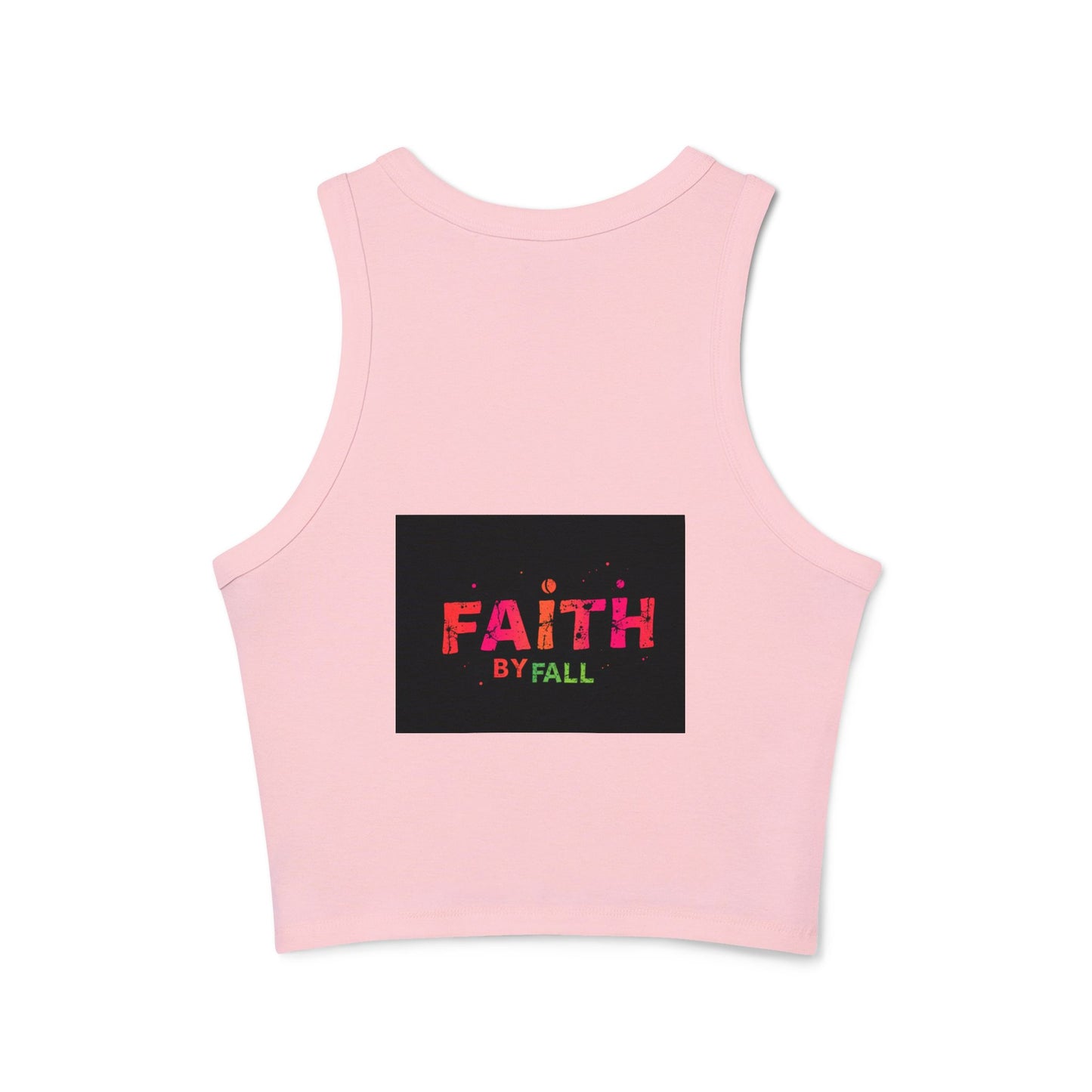 Faith by Fall Women's Micro Rib Racer Tank Top, Inspirational Summer Top, Motivational Crop Tank, Faith Apparel, Gift for Her, Casual Wear