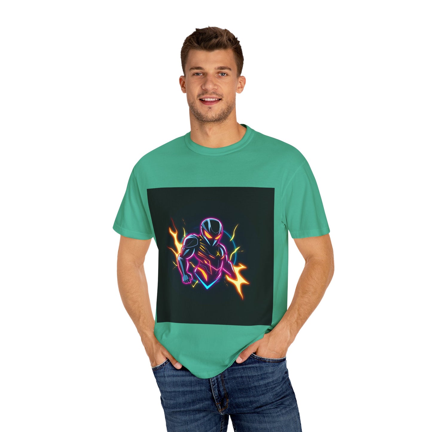 Vibrant Unisex Graphic T-Shirt, Cosmic Dreams Tee, Retro Neon Shirt, Stylish Casual Wear, Gift for Gamers & Dreamers