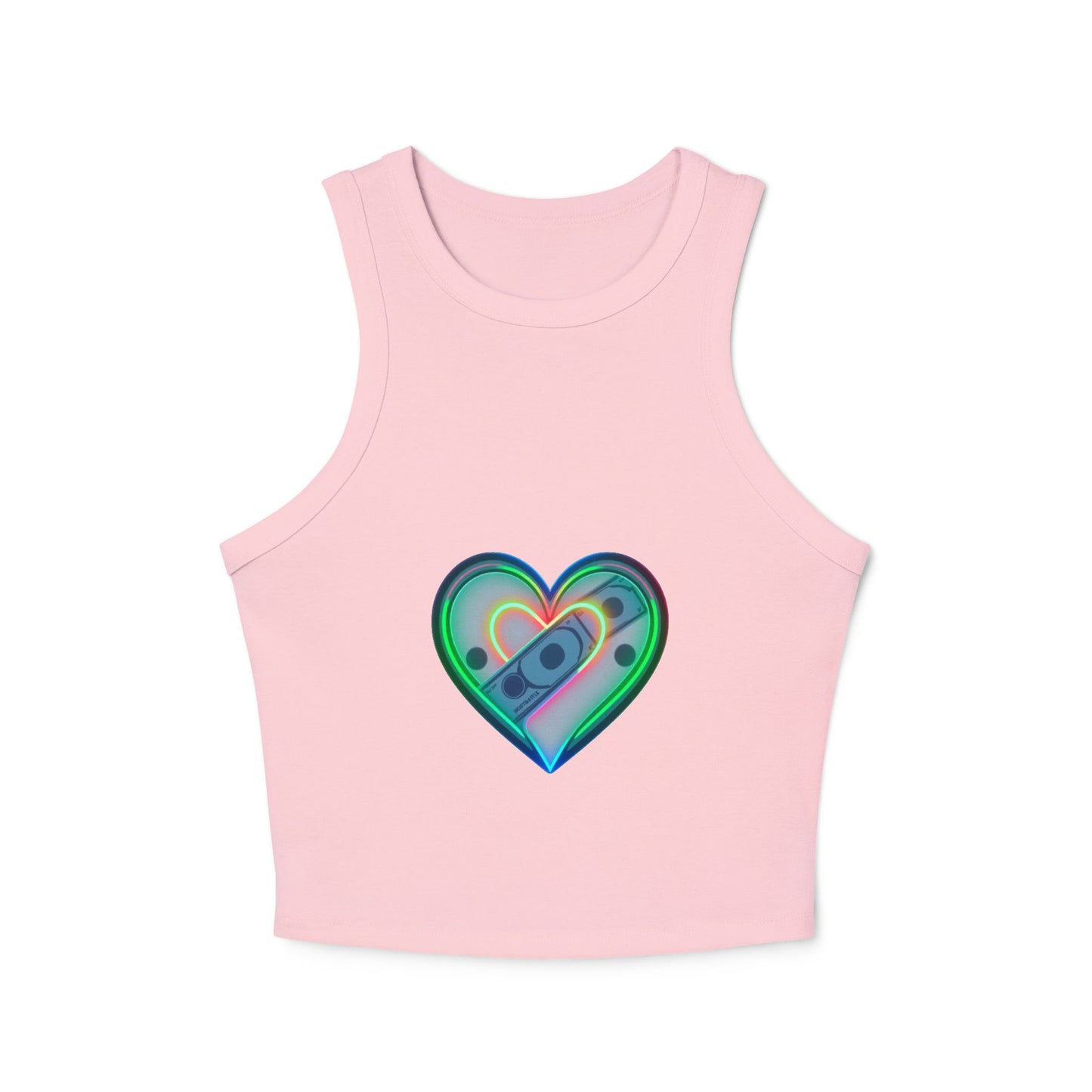 Colorful Heart & Motivational Racer Tank Top, Summer Top, Workout Gear, Fitness Apparel, Inspirational Gift, Casual Fashion