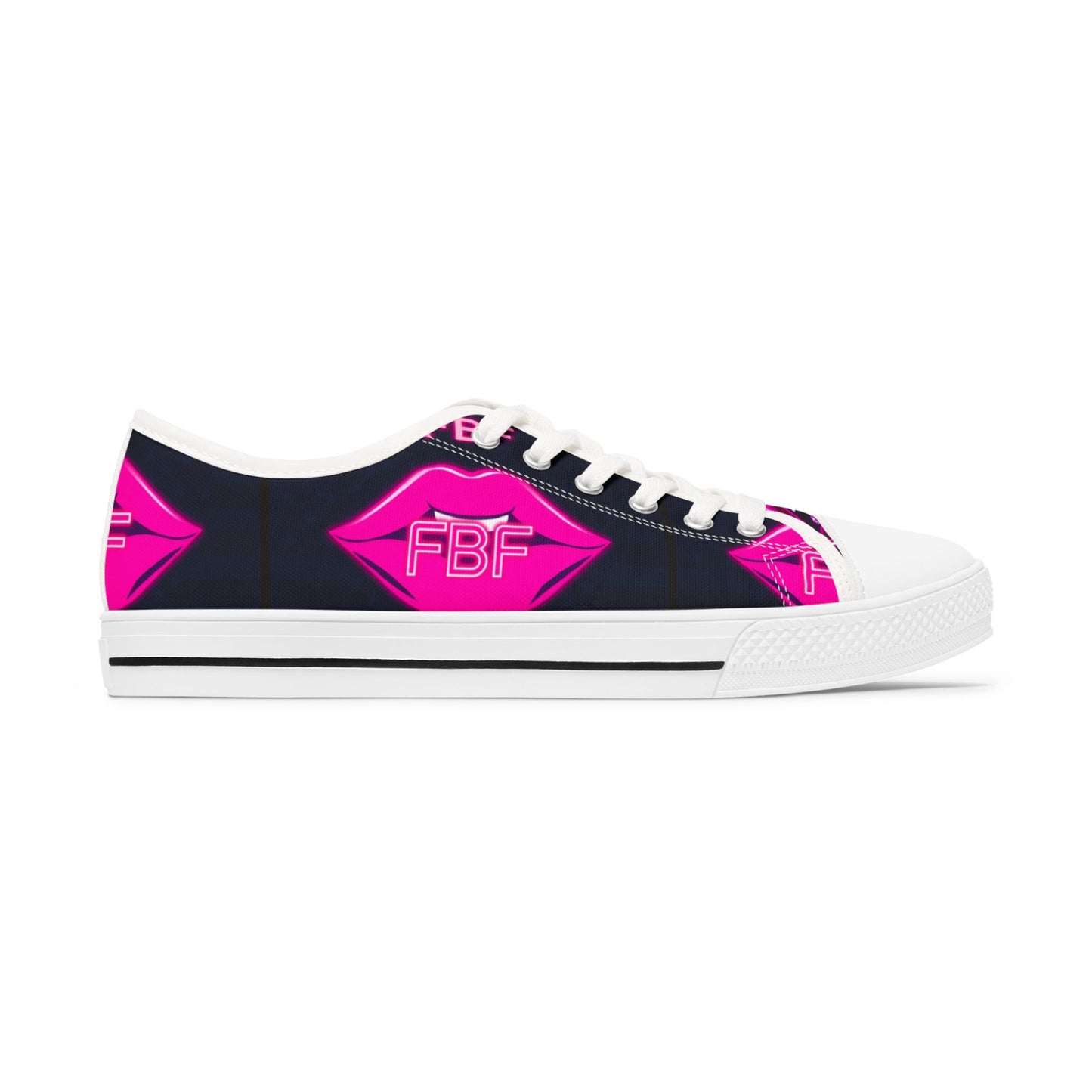 Bold Lip Print Women's Low Top Sneakers, Trendy Canvas Shoes, Perfect for Casual Outings, Gift for Friends, Unique Fashion Statement