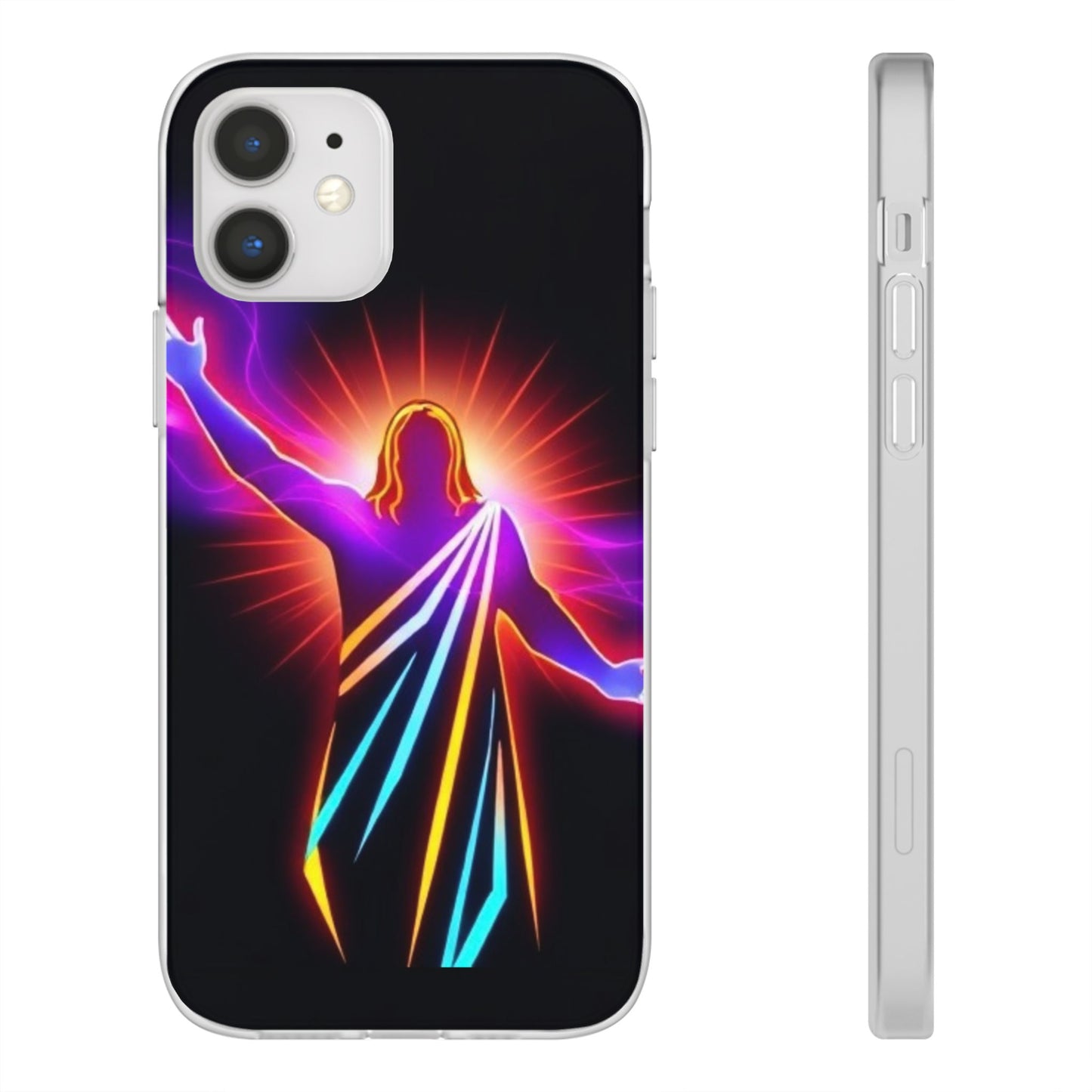 Inspirational Jesus Flexi Case - Colorful Phone Cover for Spiritual Connection