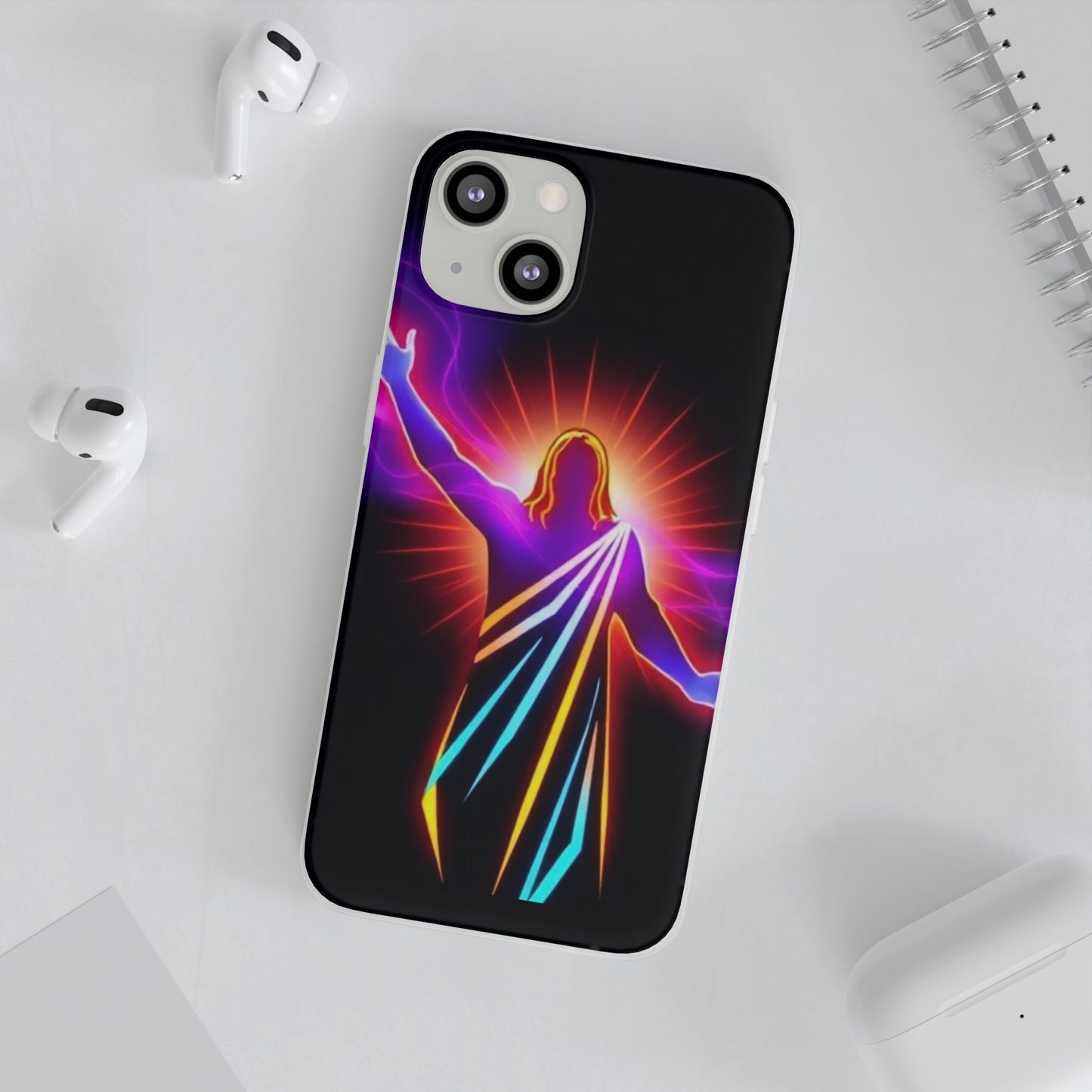 Inspirational Jesus Flexi Case - Colorful Phone Cover for Spiritual Connection