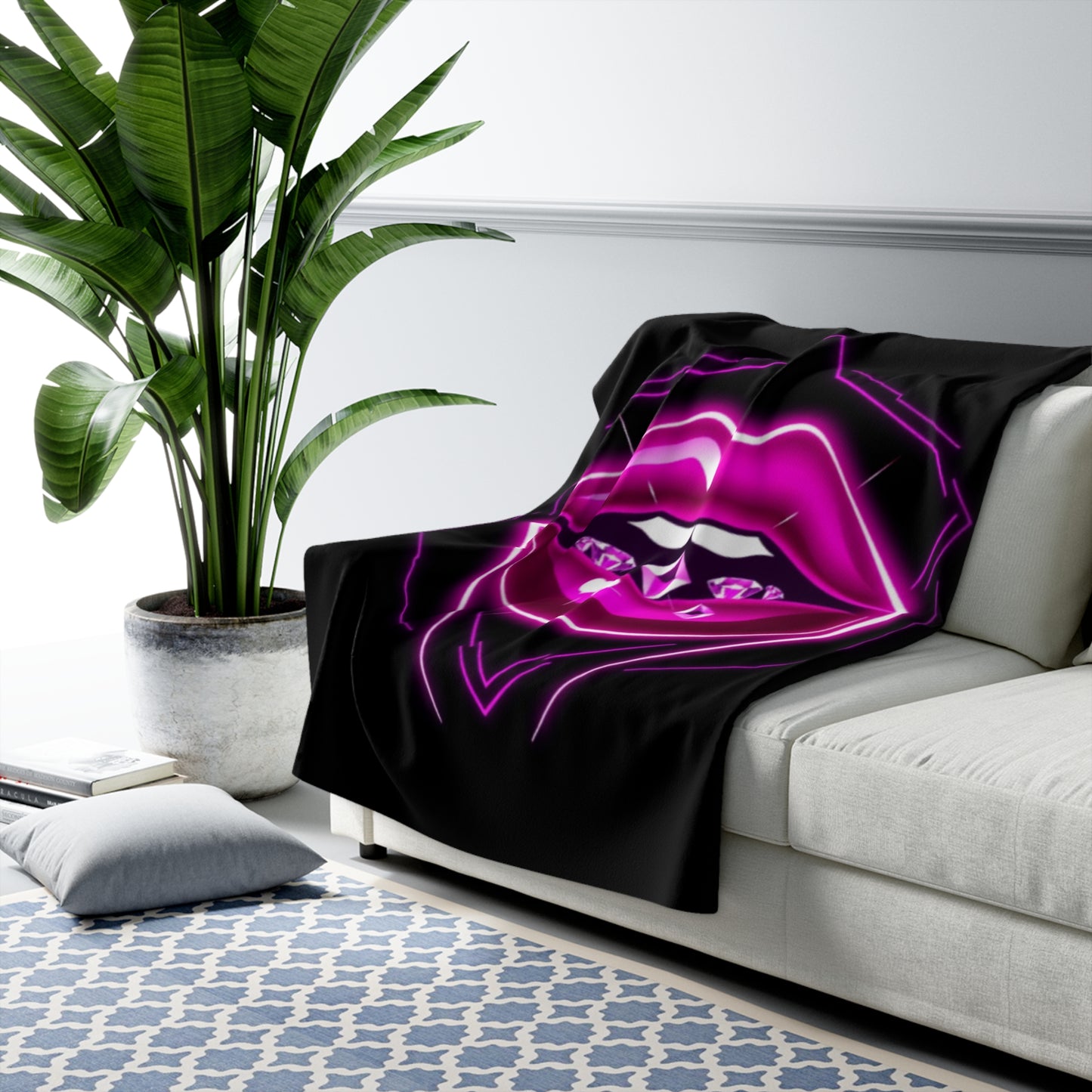 Glamorous Fleece Blanket with Neon Lip Design | Cozy Throw Blanket, Chic Home Decor, Unique Gift for Her, Lounge Accessory, Bedroom [...]