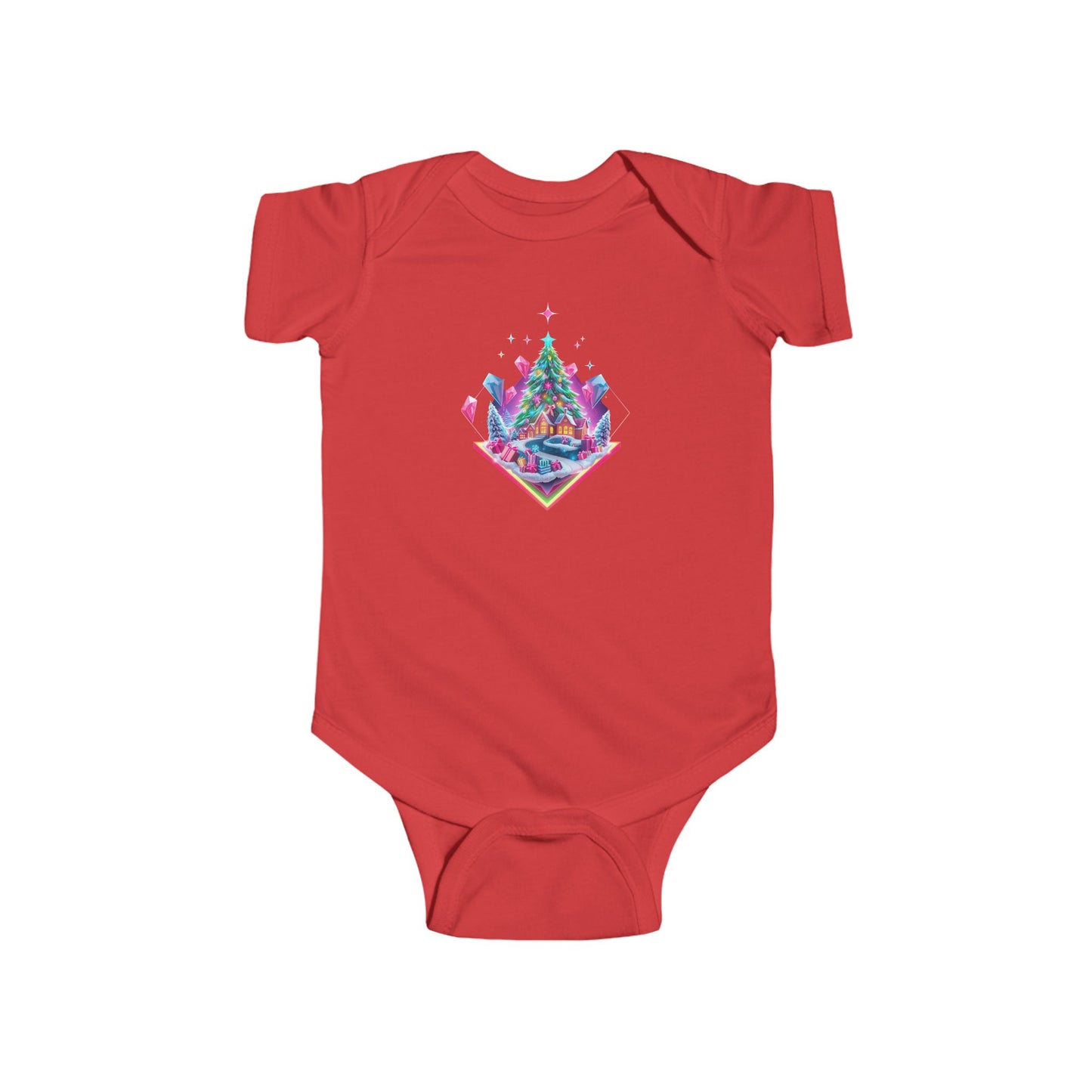 Infant Bodysuit — Festive Neon Christmas Tree Baby Onesie