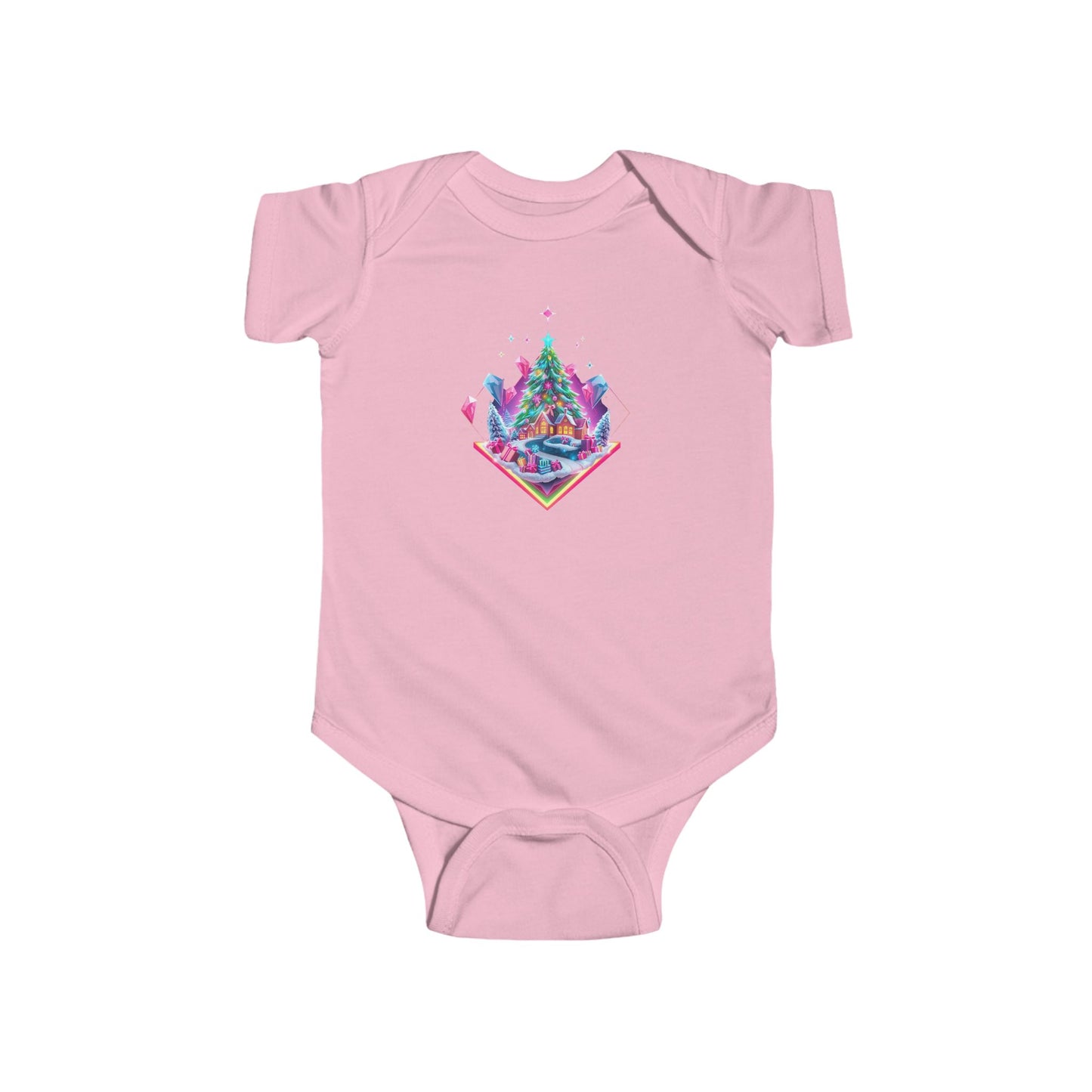 Infant Bodysuit — Festive Neon Christmas Tree Baby Onesie