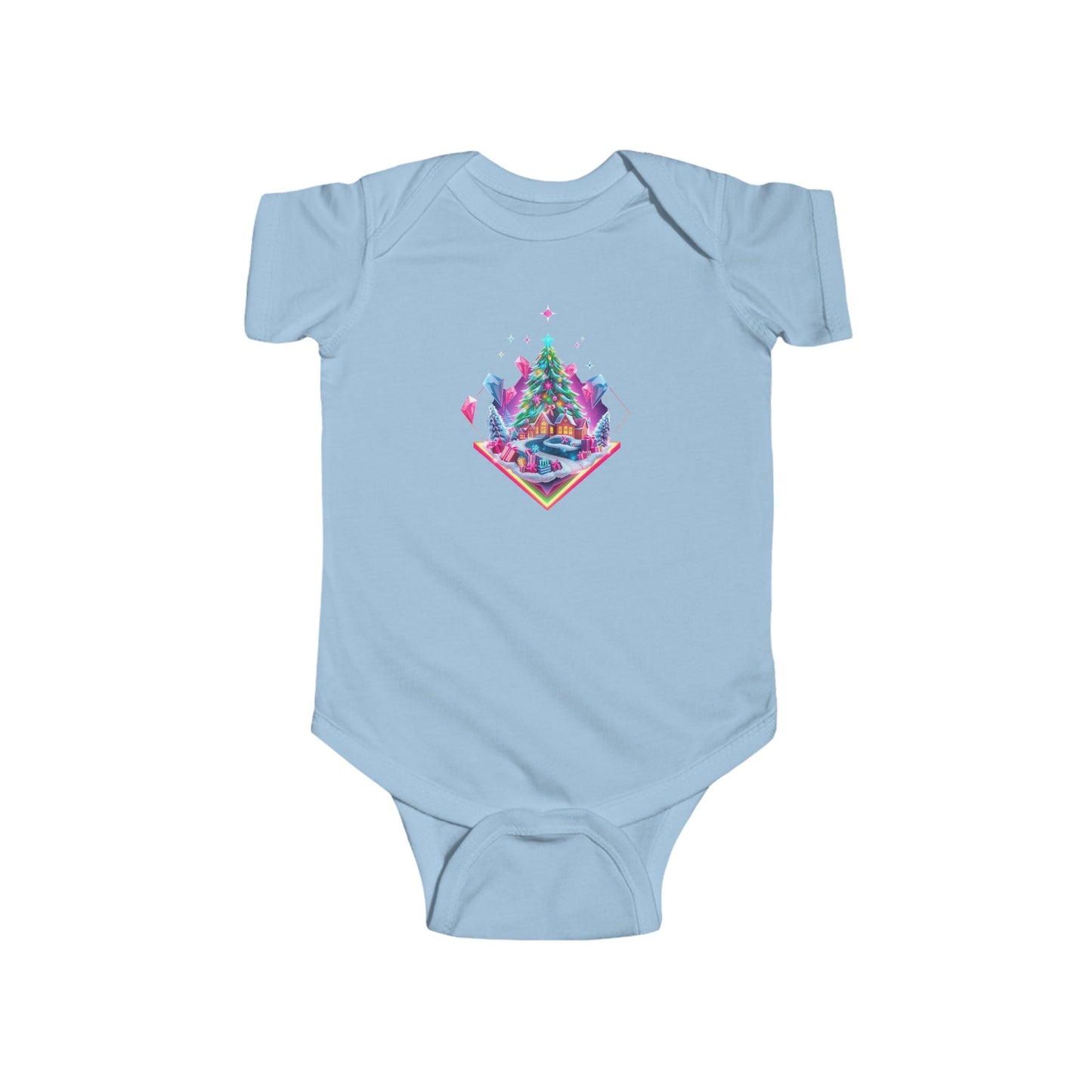 Infant Bodysuit — Festive Neon Christmas Tree Baby Onesie
