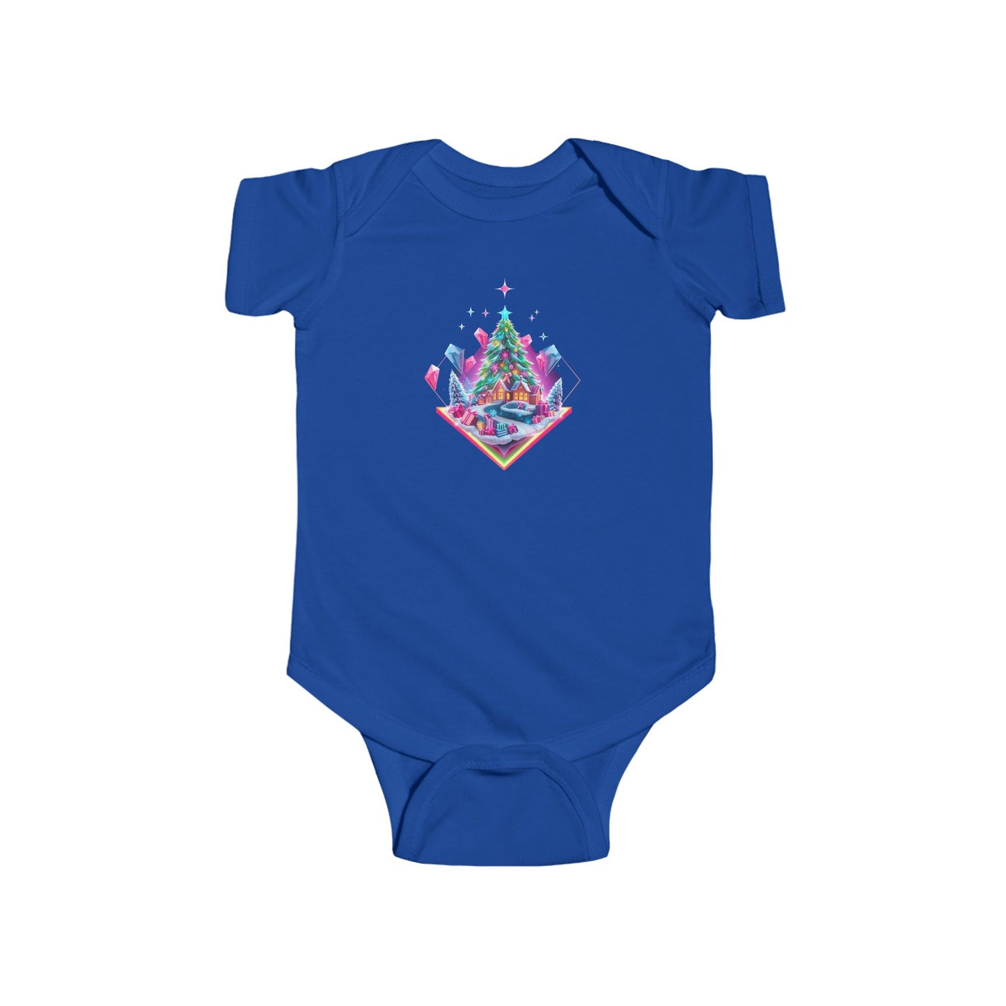 Infant Bodysuit — Festive Neon Christmas Tree Baby Onesie