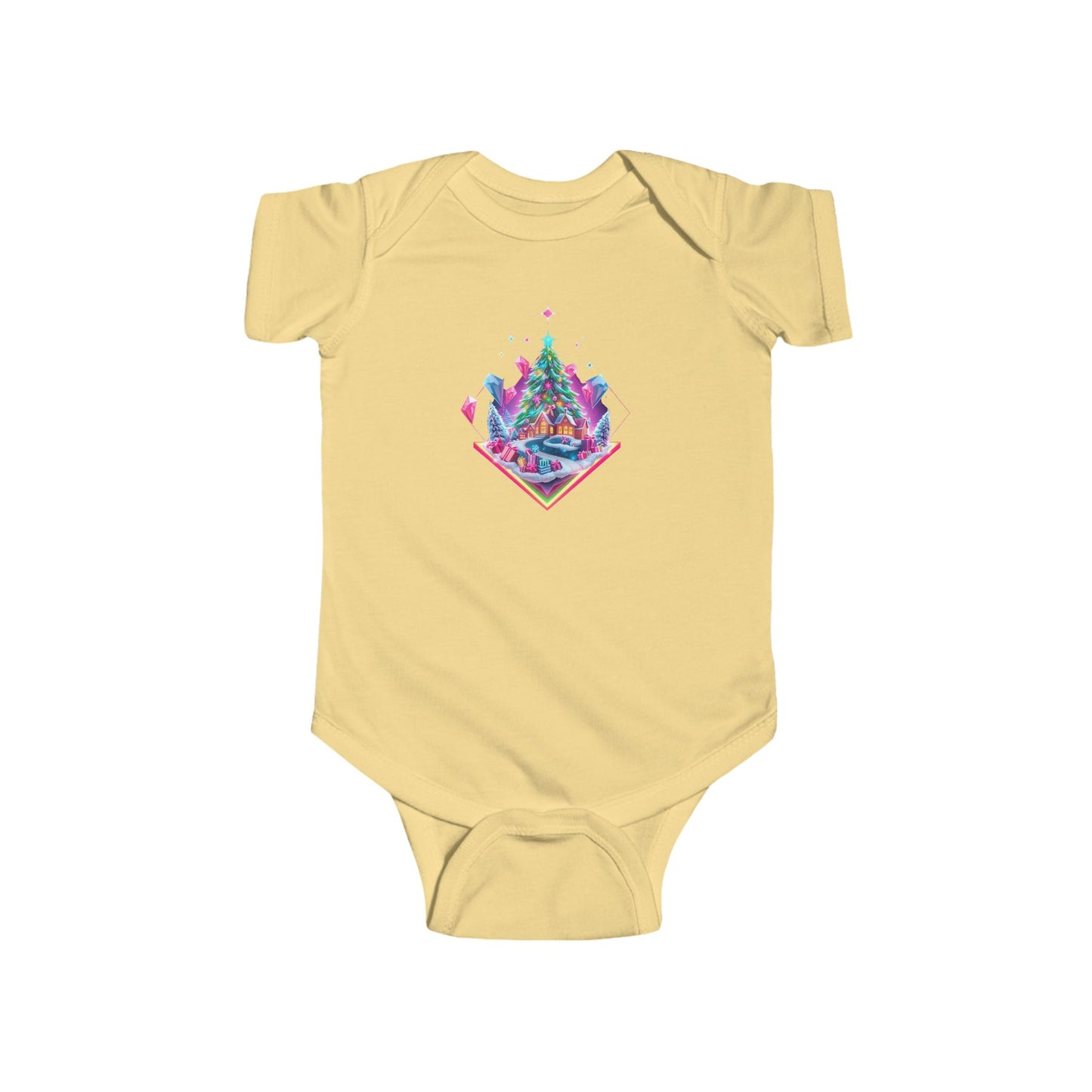 Infant Bodysuit — Festive Neon Christmas Tree Baby Onesie