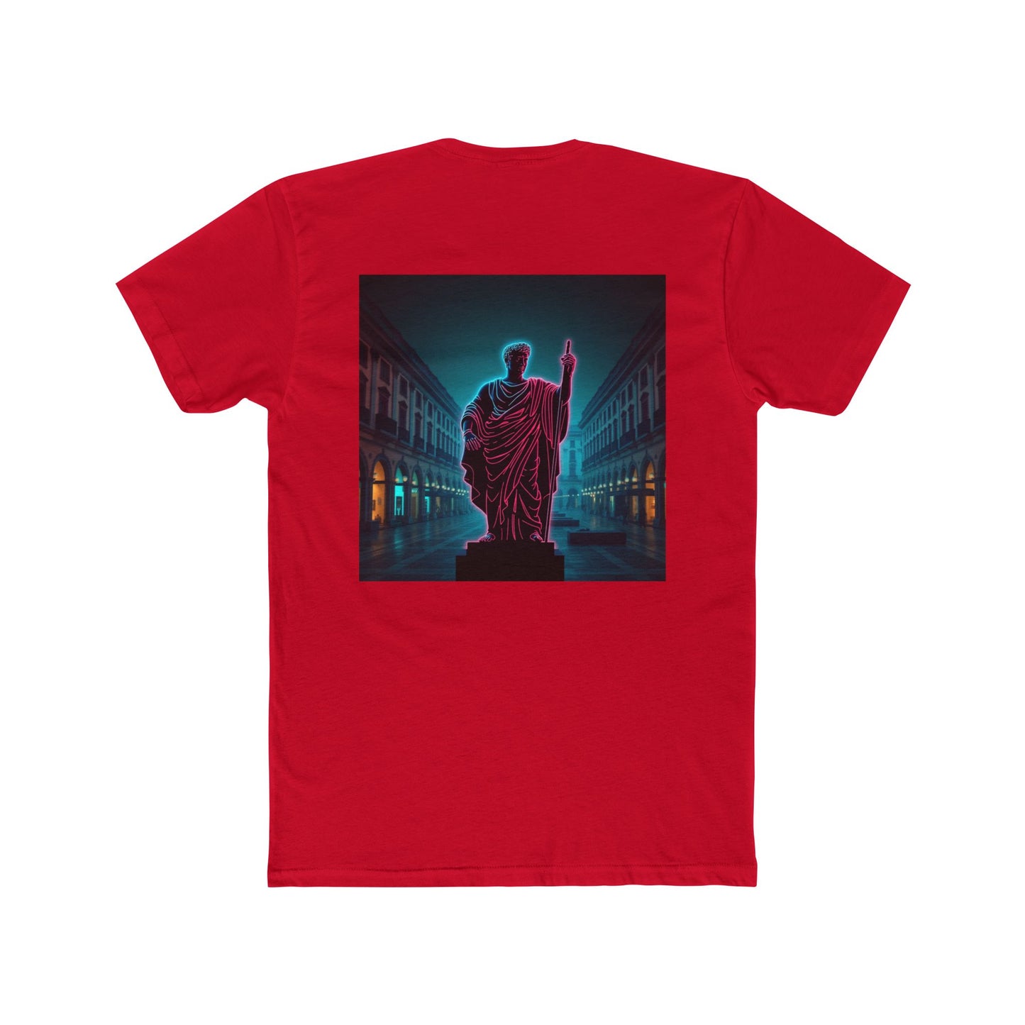 Neon Roman Statue T‑Shirt — Retro Futuristic Vaporwave Tee