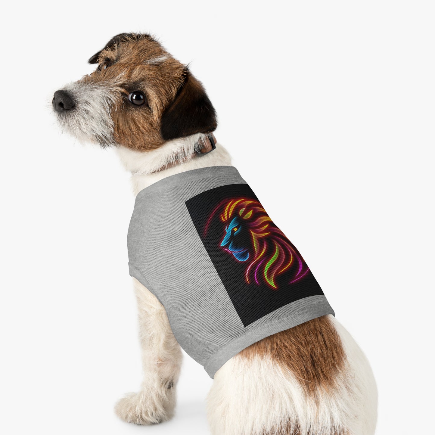 Radiant Lion Design Pet Tank Top, Colorful Dog Apparel, Summer Pet Wear, Cute Pet Gift, Stylish Animal Tank Top