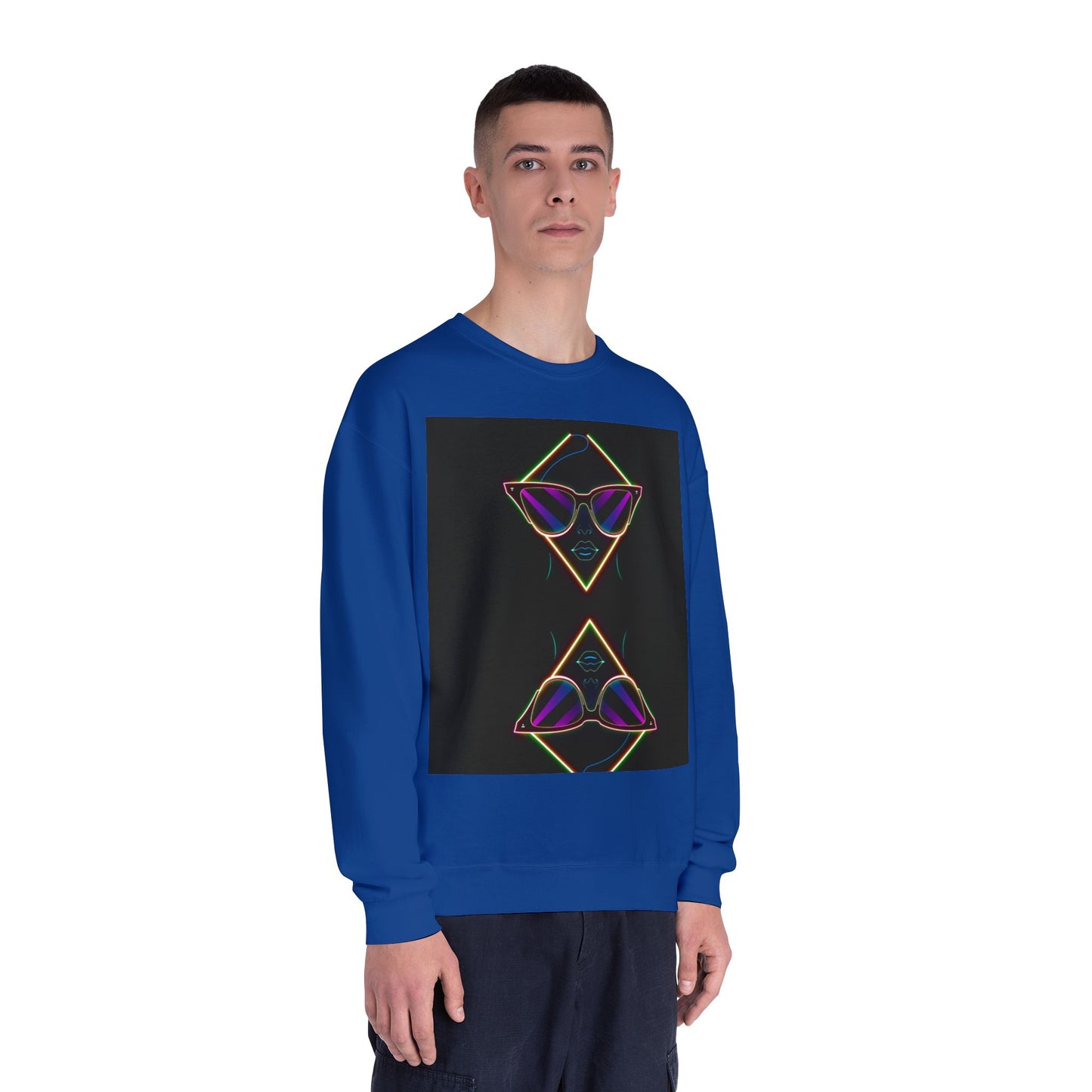 Retro Vibes Crewneck Sweatshirt with Sunglasses Design