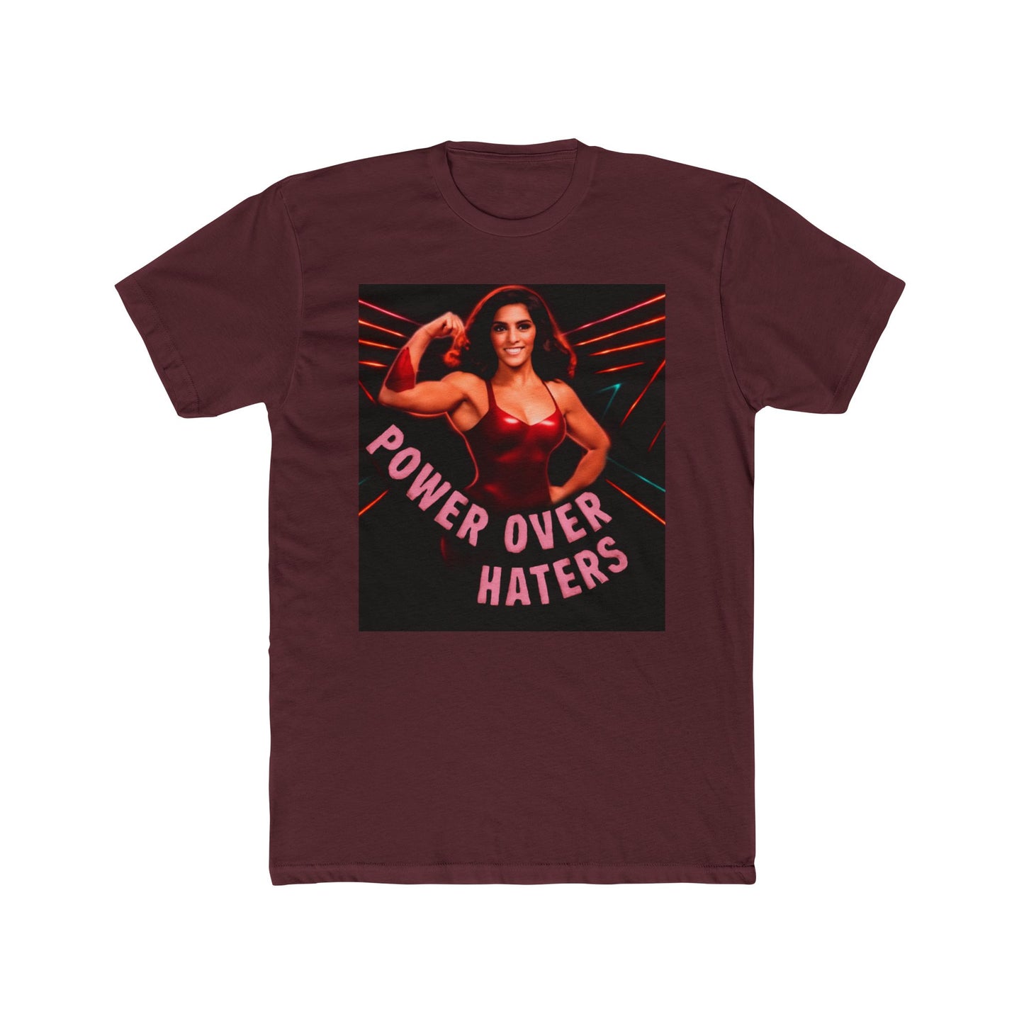 Power Over Haters Muscle Woman Graphic Tee — Feminist Empowerment T-Shirt