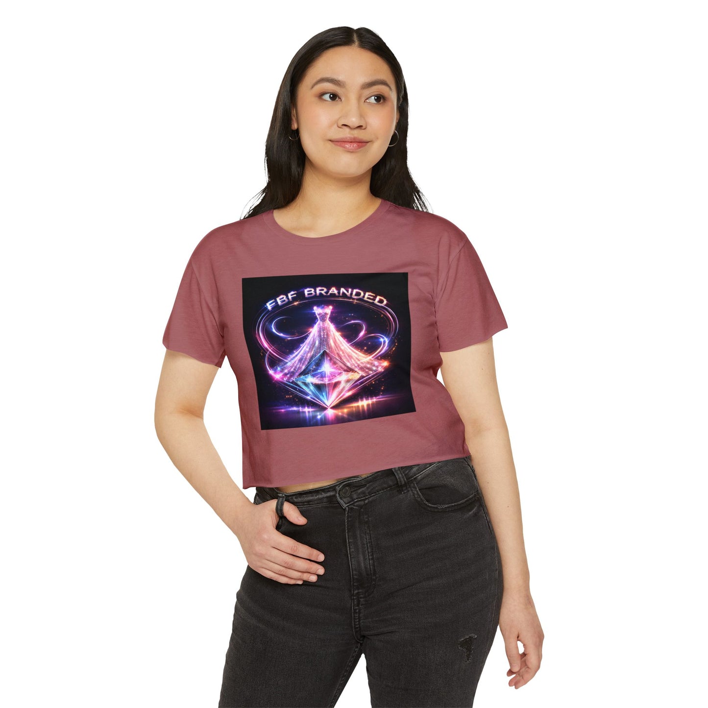 Festival Glow Crop Top — Neon 'FBF Branded' Rave Graphic