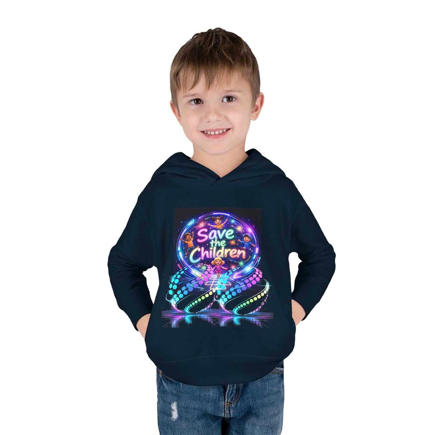 Save the Children Toddler Hoodie — Colorful Neon FBF Charity Pullover