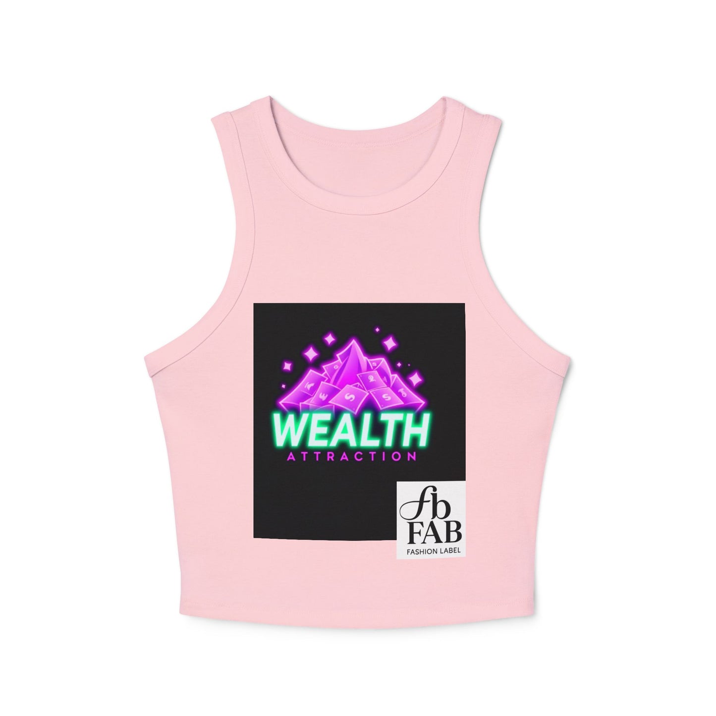 Wealth Attraction Racer Tank Top | Motivational Workout Top, Fitness Clothing, Gift for Her, Summer Essential, Self-Care Apparel
